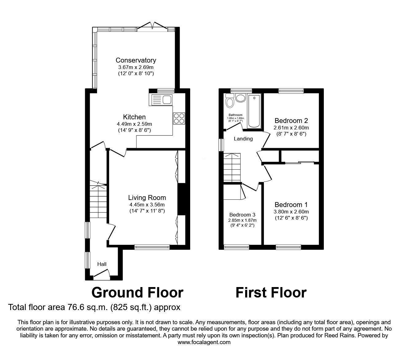 Floorplan of 3 bedroom Semi Detached House for sale, Birchfields Rise, Leeds, West Yorkshire, LS14