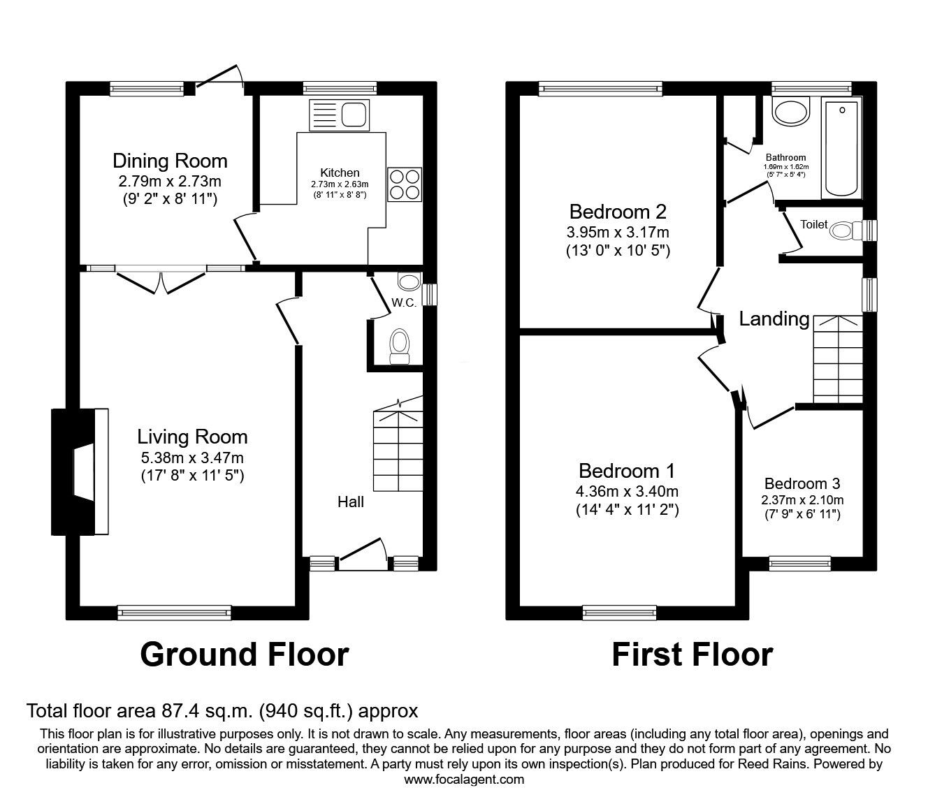 Floorplan of 3 bedroom Semi Detached House for sale, Temple Park Green, Leeds, West Yorkshire, LS15