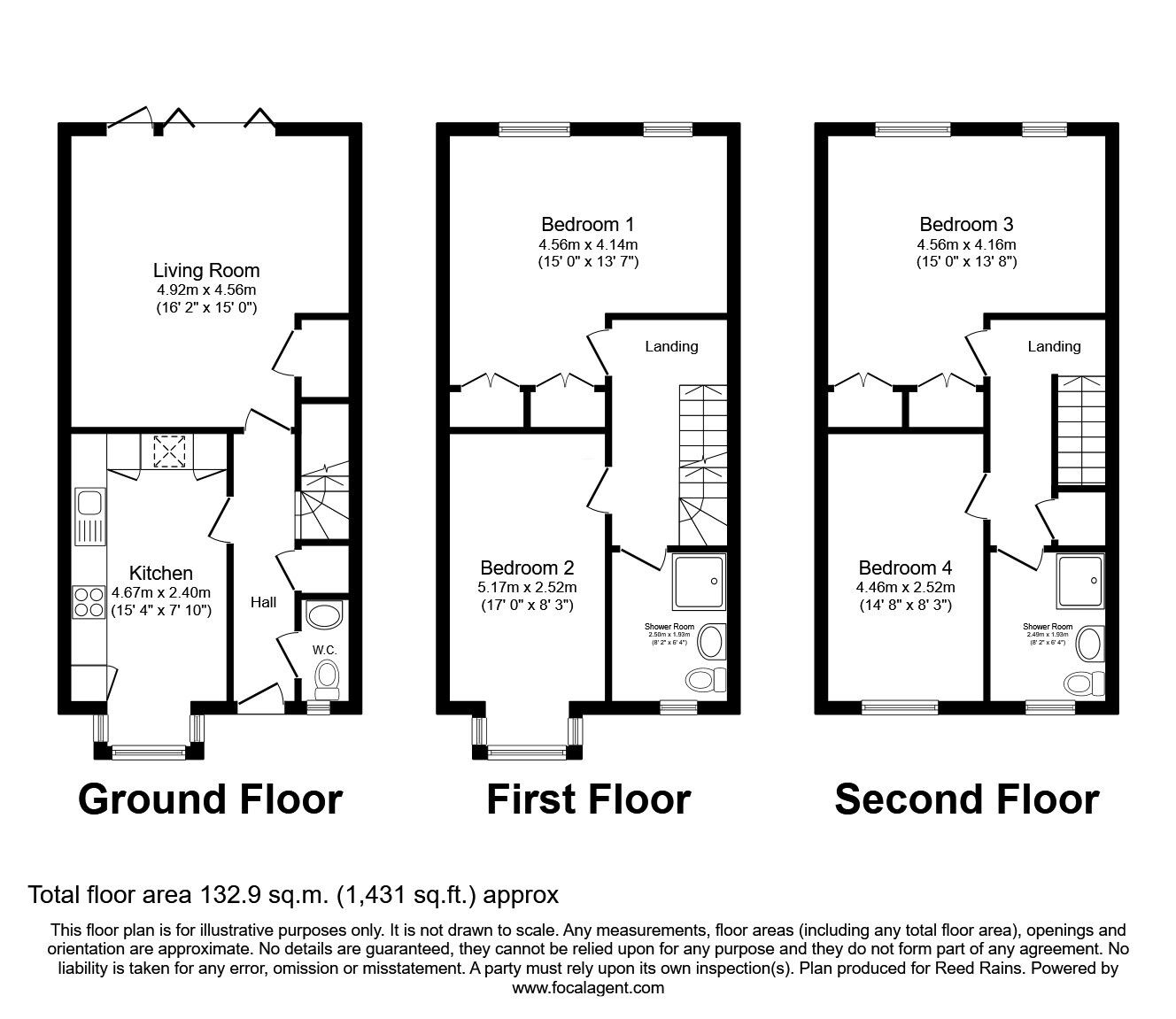 Floorplan of 4 bedroom  House for sale, Sandringham Drive, Hyde Park, West Yorkshire, LS6