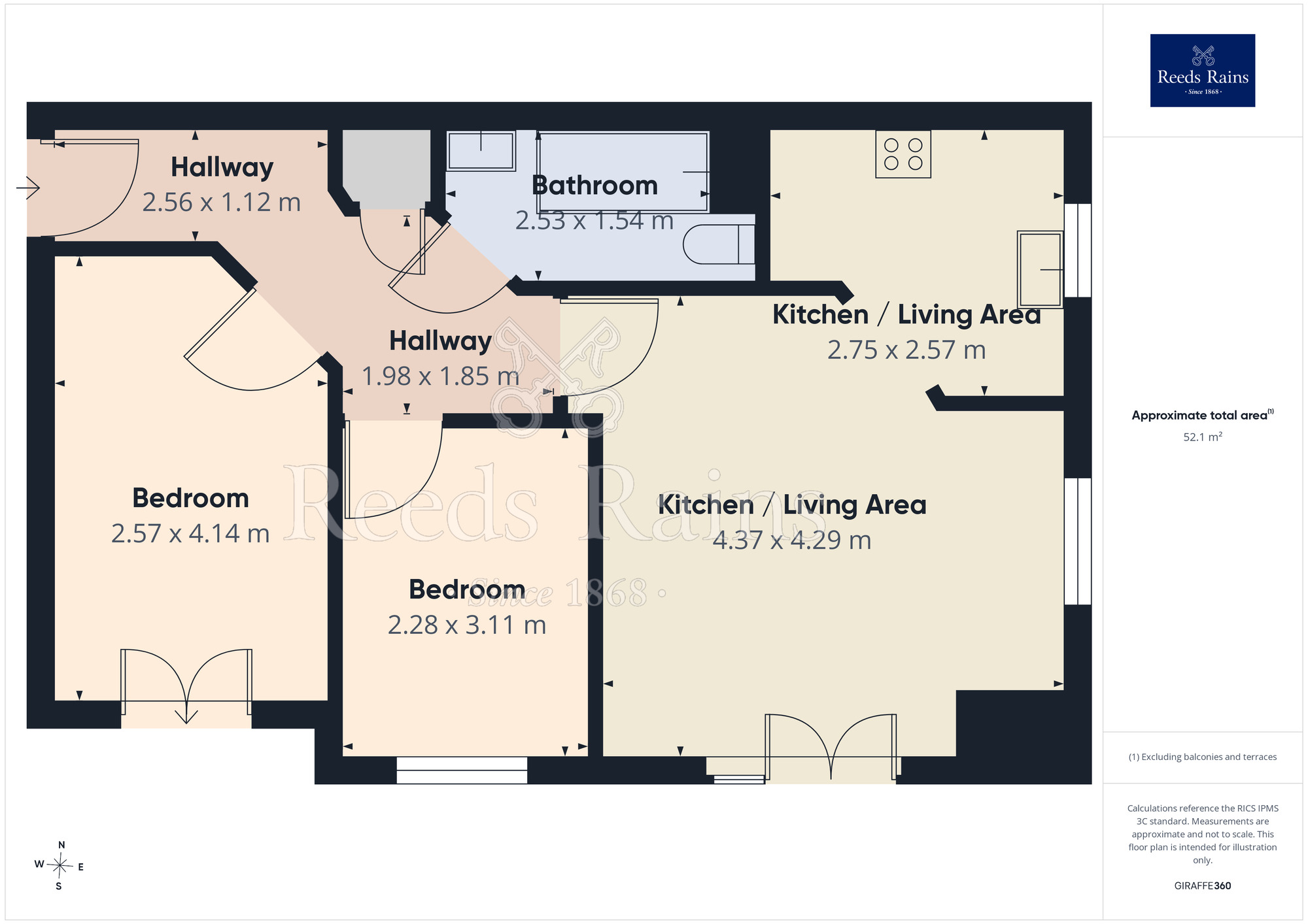 Floorplan of 2 bedroom Flat for sale, Ash Court, Killingbeck, Leeds, LS14