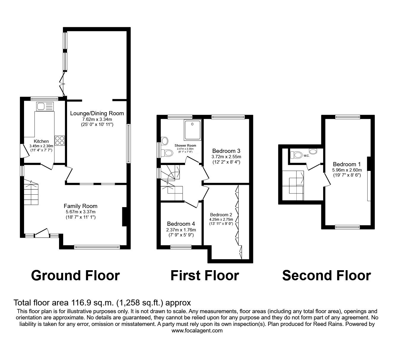 Floorplan of 4 bedroom Semi Detached House for sale, Hollyshaw Crescent, Leeds, West Yorkshire, LS15