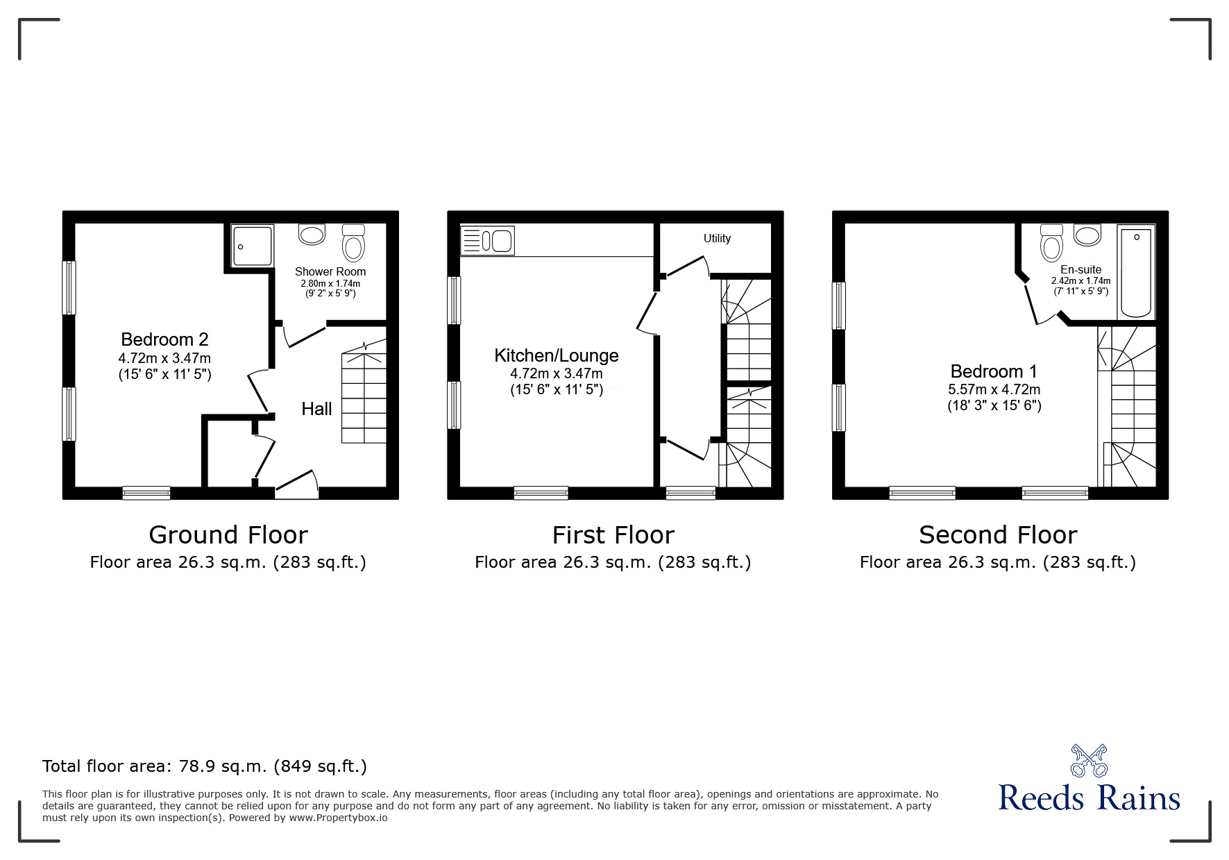 Floorplan of 2 bedroom End Terrace House to rent, Mary Carter Street, Crossgates, West Yorkshire, LS15
