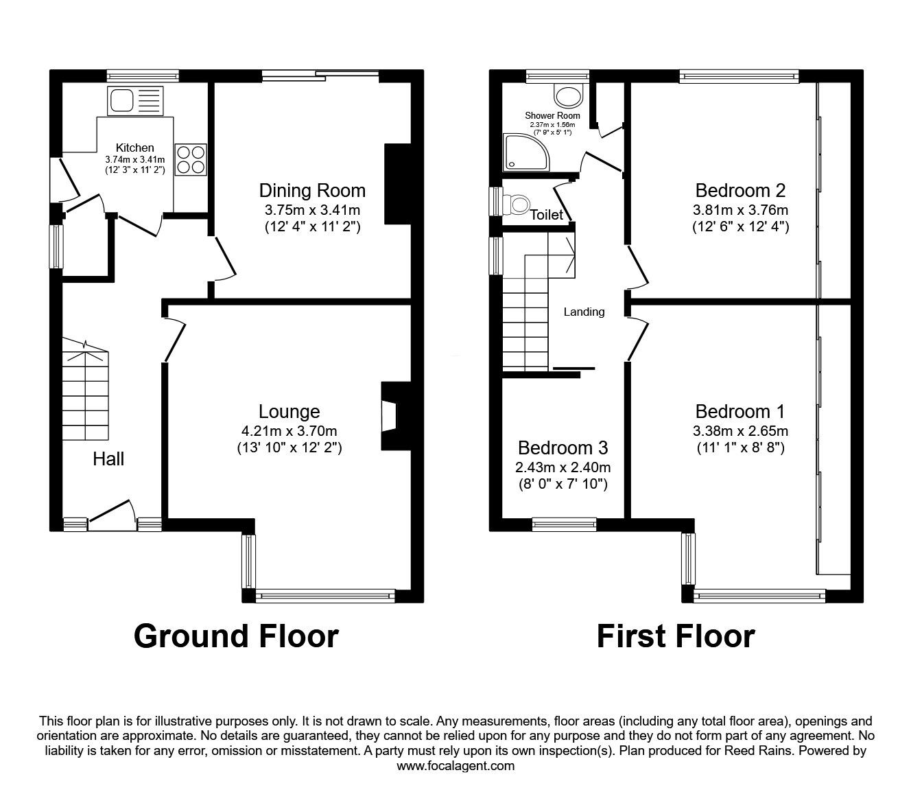 Floorplan of 3 bedroom Semi Detached House for sale, Manston Drive, Leeds, West Yorkshire, LS15