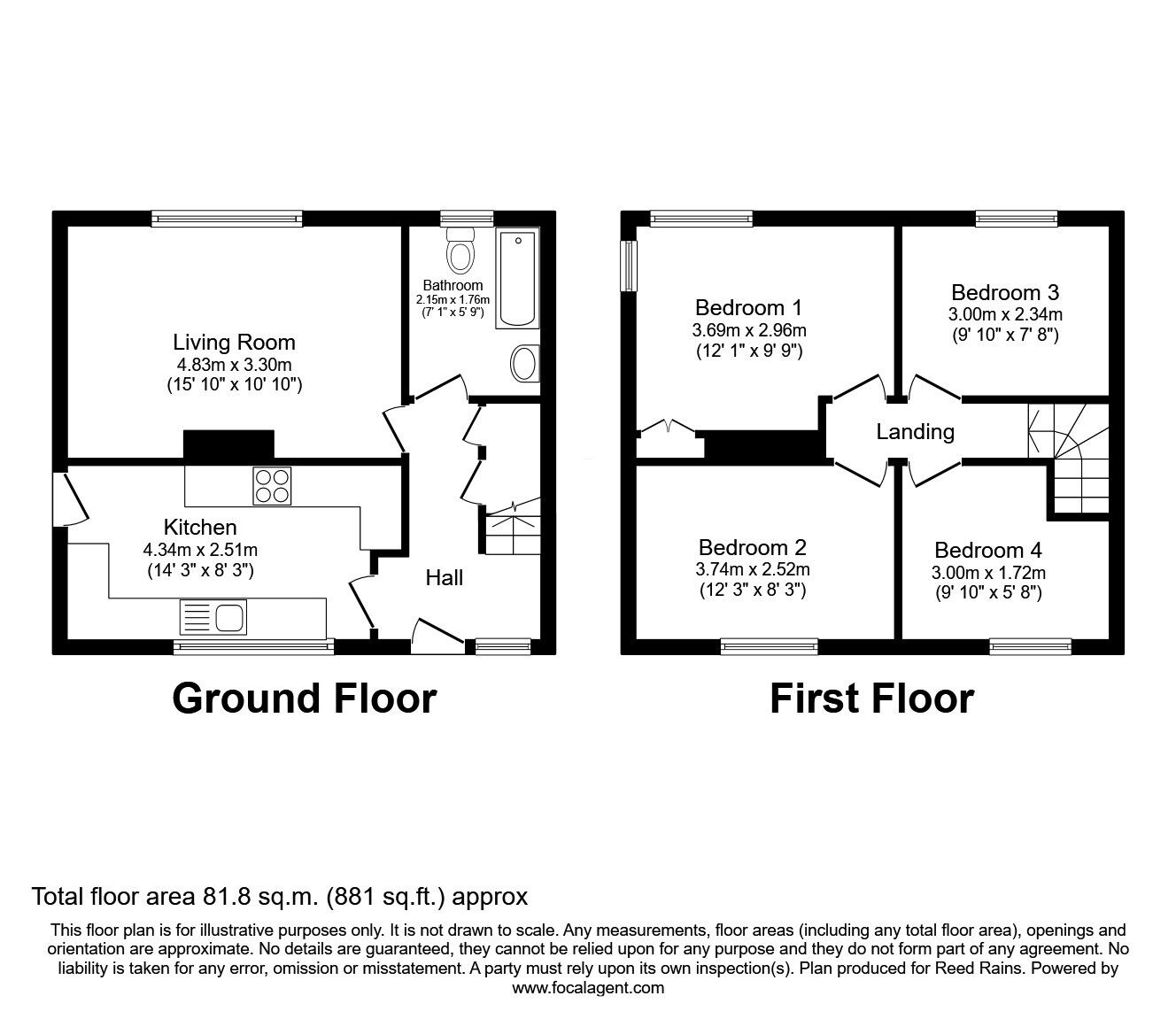 Floorplan of 4 bedroom Semi Detached House for sale, Cartmell Drive, Leeds, West Yorkshire, LS15
