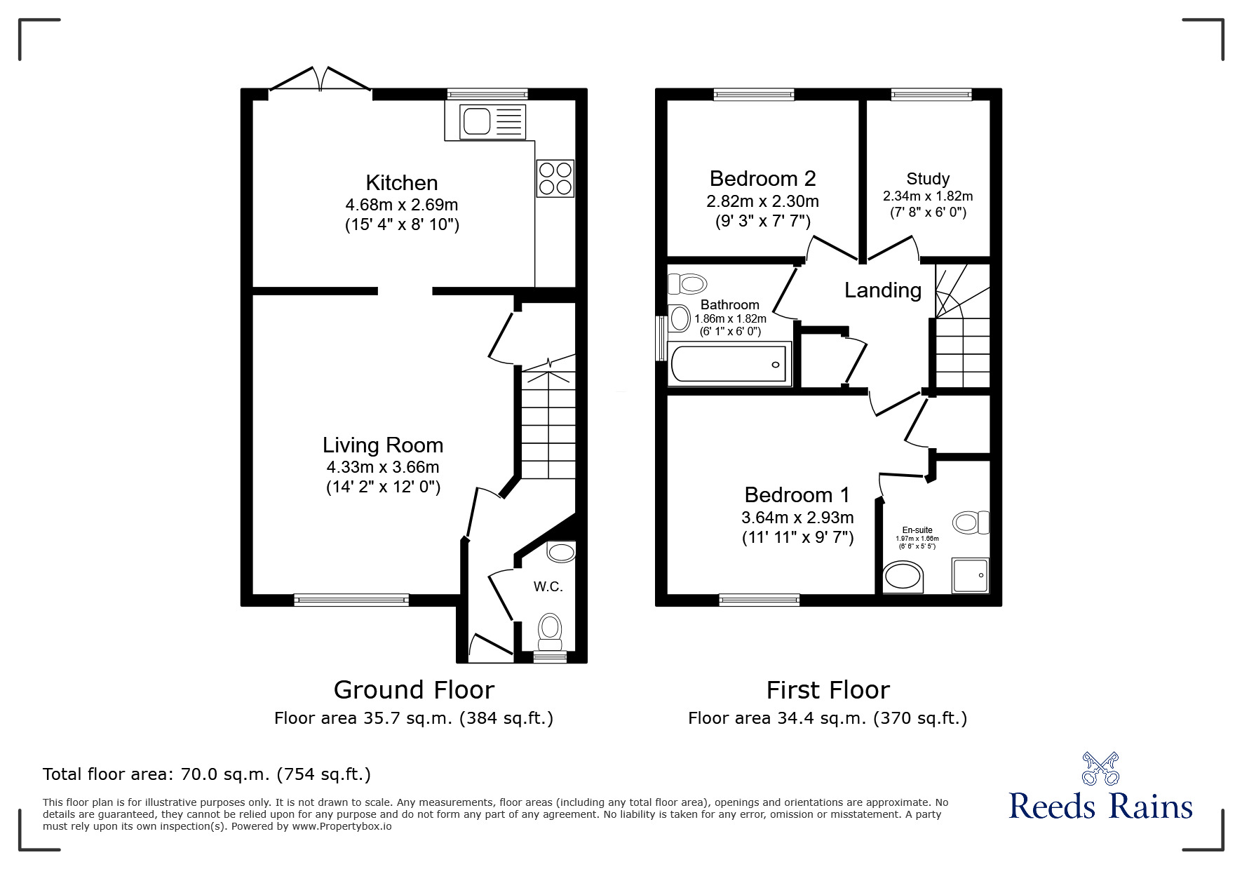 Floorplan of 3 bedroom Semi Detached House for sale, Langbar Approach, Leeds, West Yorkshire, LS14