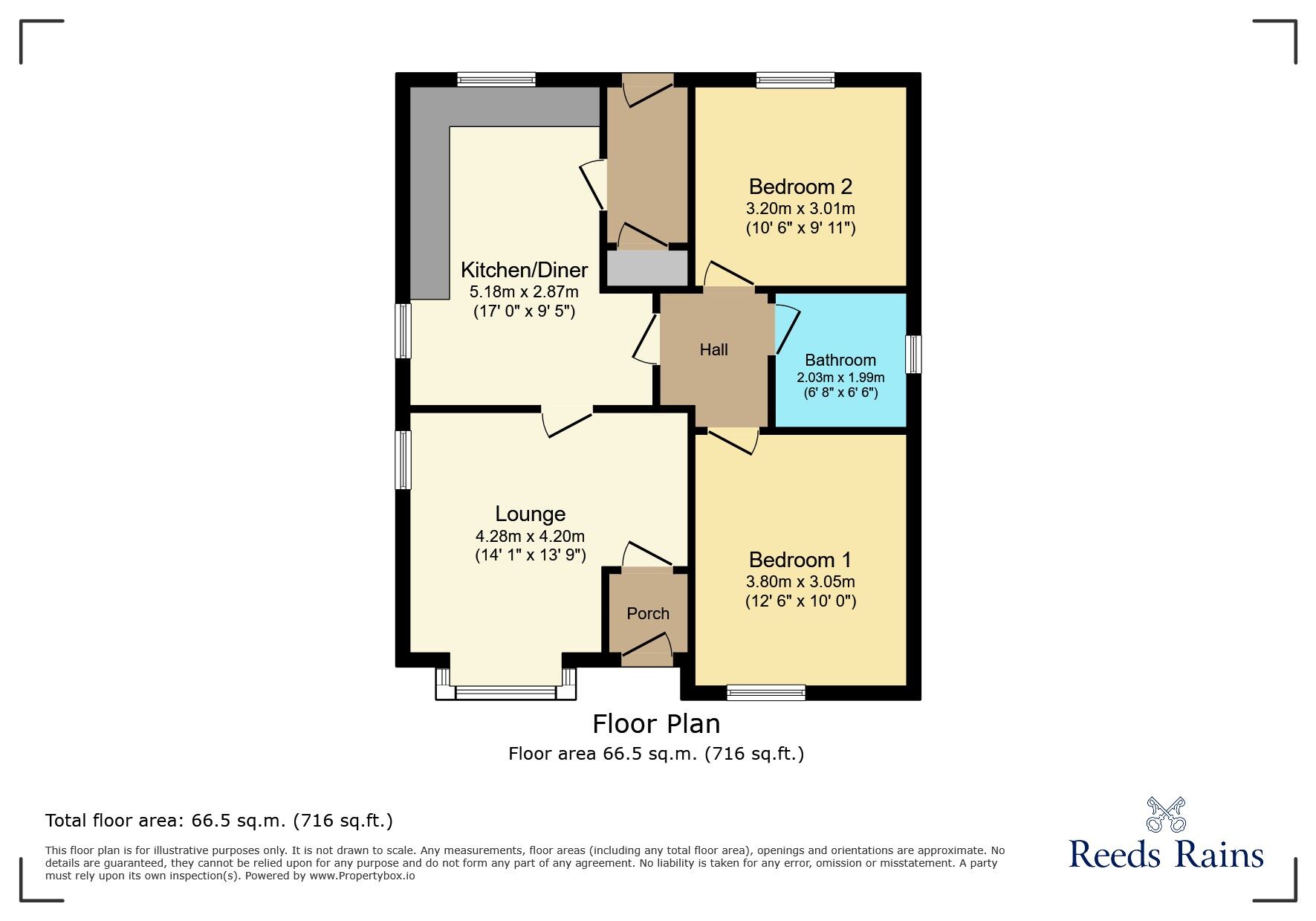 Floorplan of 2 bedroom Detached Bungalow for sale, New Templegate, Leeds, West Yorkshire, LS15