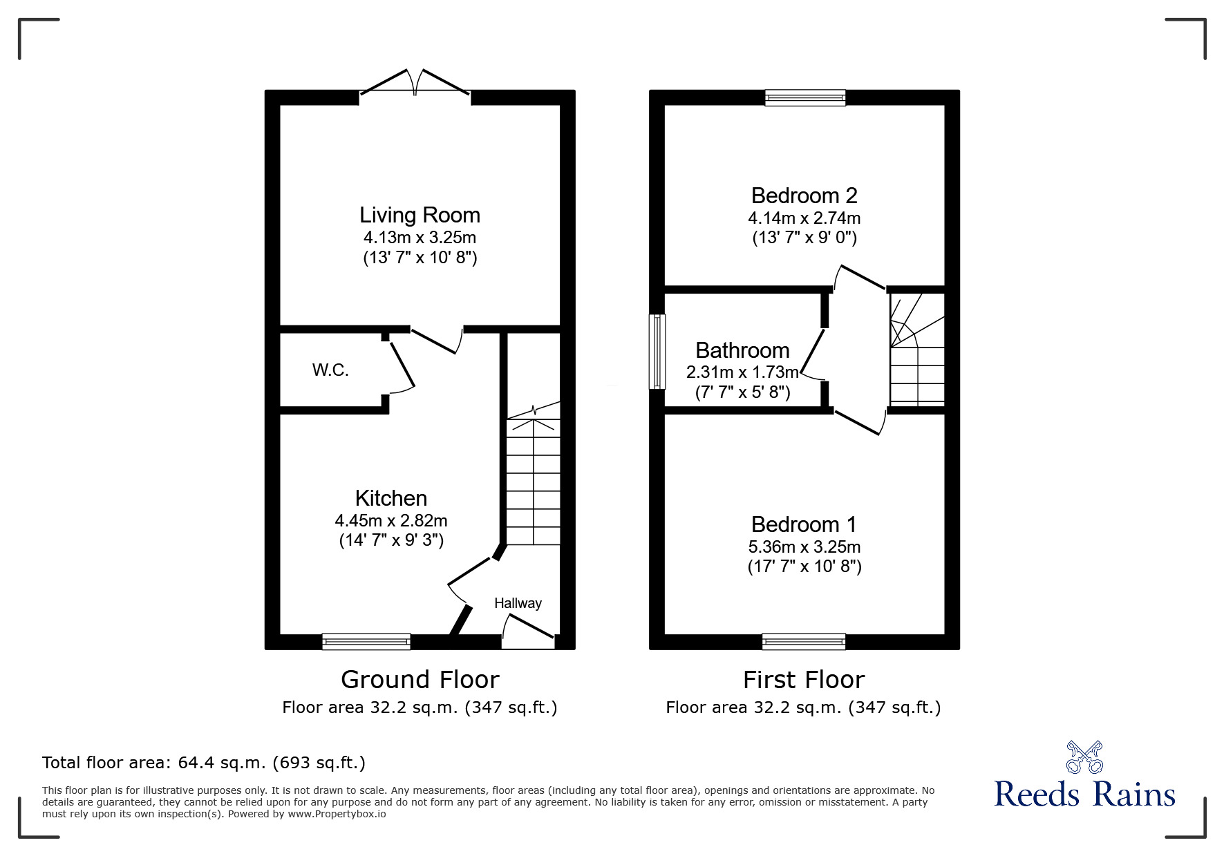 Floorplan of 2 bedroom Semi Detached House for sale, Ivy Approach, Seacroft, West Yorkshire, LS14