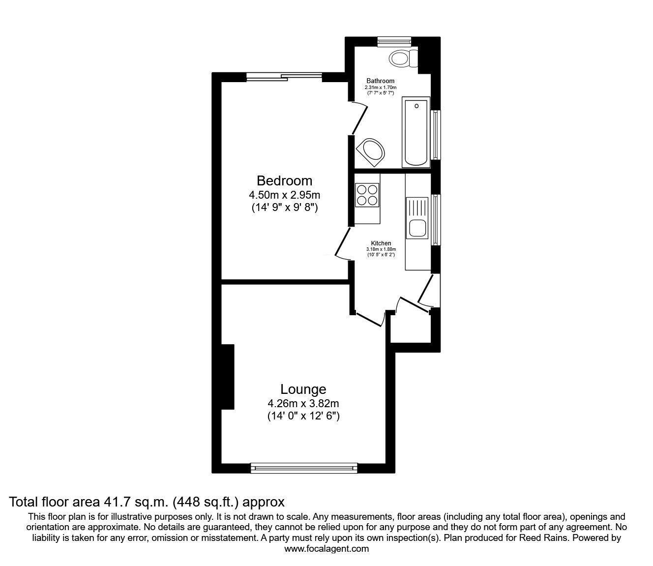 Floorplan of 1 bedroom  Flat for sale, Pendas Way, Leeds, West Yorkshire, LS15