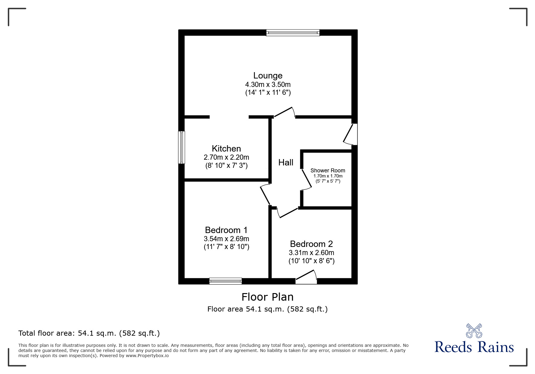 Floorplan of 2 bedroom  Flat for sale, Station Court, Leeds, West Yorkshire, LS15