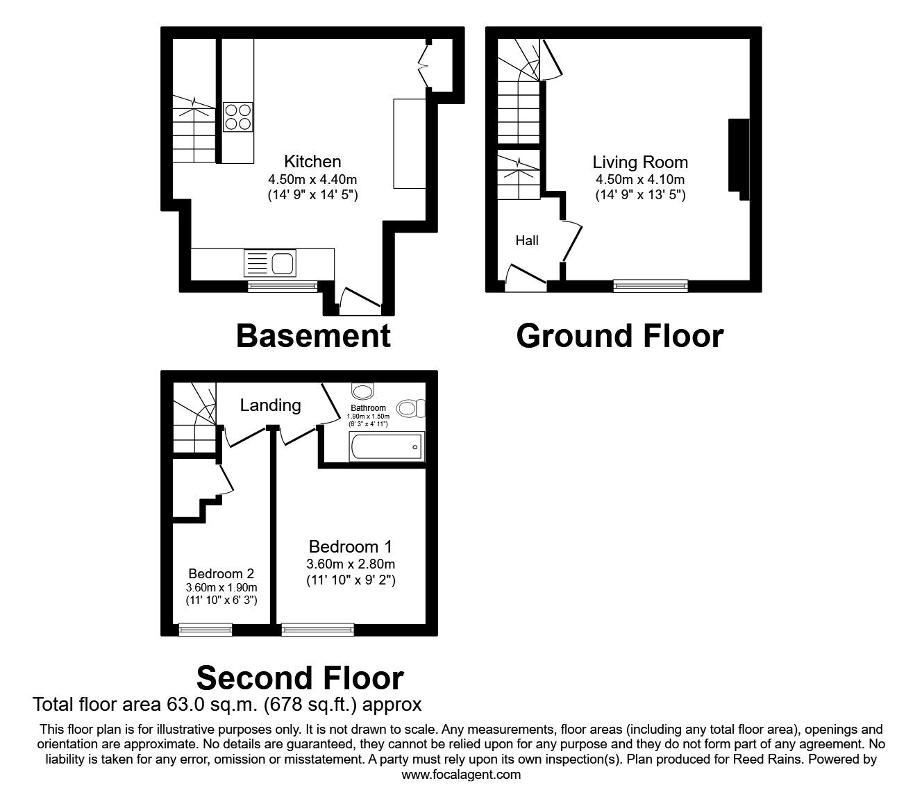 Floorplan of 2 bedroom Mid Terrace House to rent, Arthington Street, Leeds, West Yorkshire, LS10