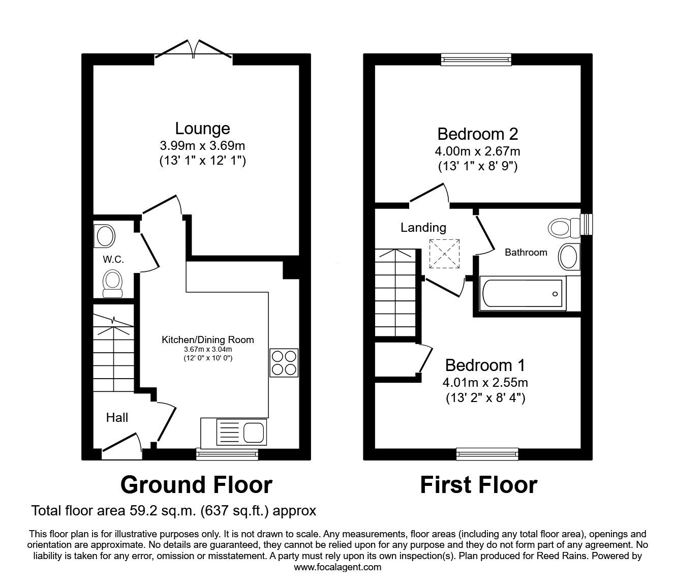 Floorplan of 2 bedroom Semi Detached House for sale, Blencarn Gardens, Seacroft, West Yorkshire, LS14