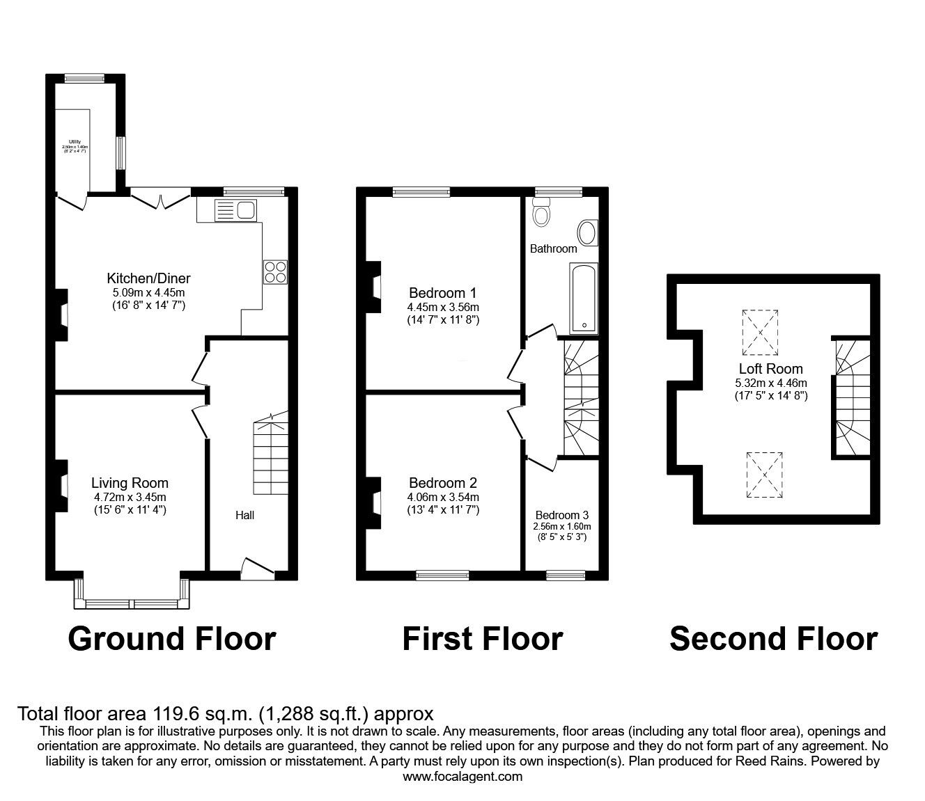 Floorplan of 3 bedroom Mid Terrace House for sale, Chestnut Avenue, Leeds, West Yorkshire, LS15