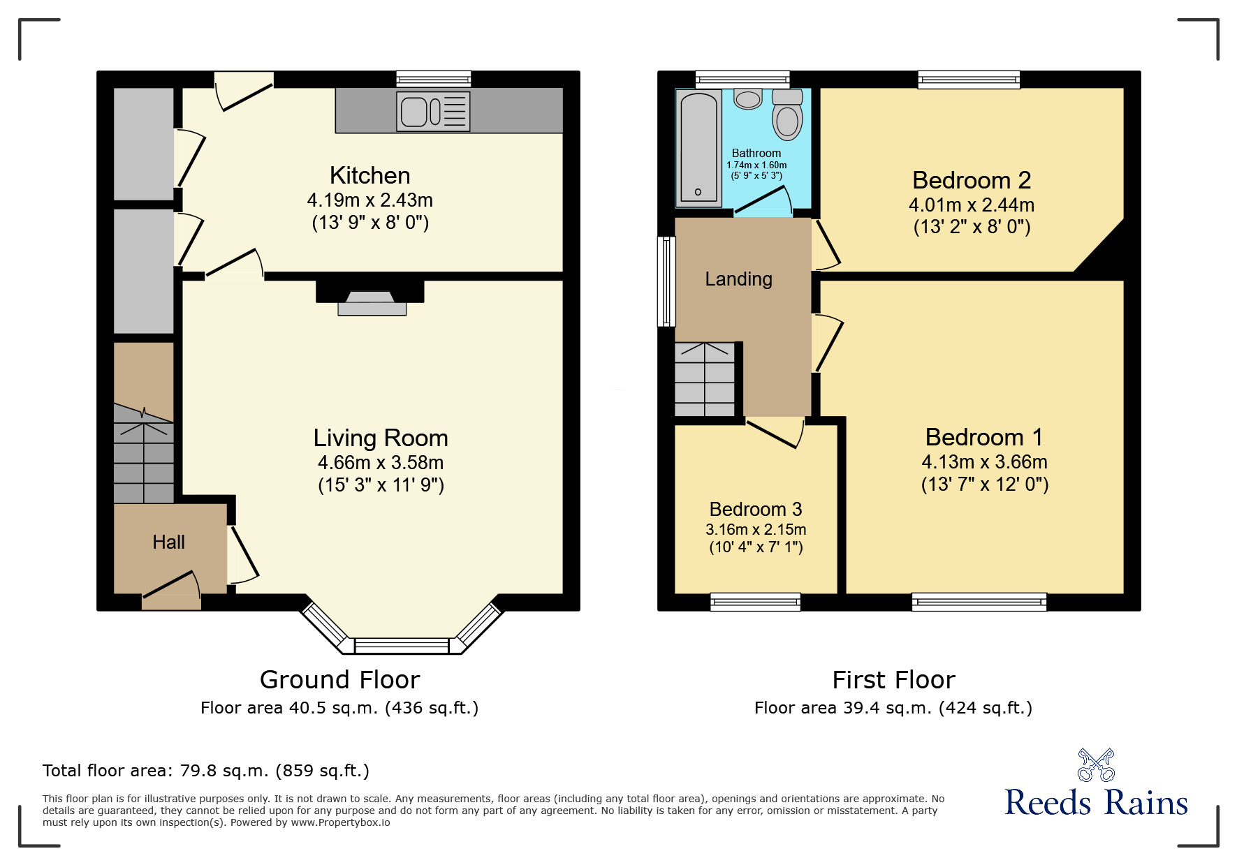 Floorplan of 3 bedroom Mid Terrace House for sale, South Parkway, Leeds, West Yorkshire, LS14