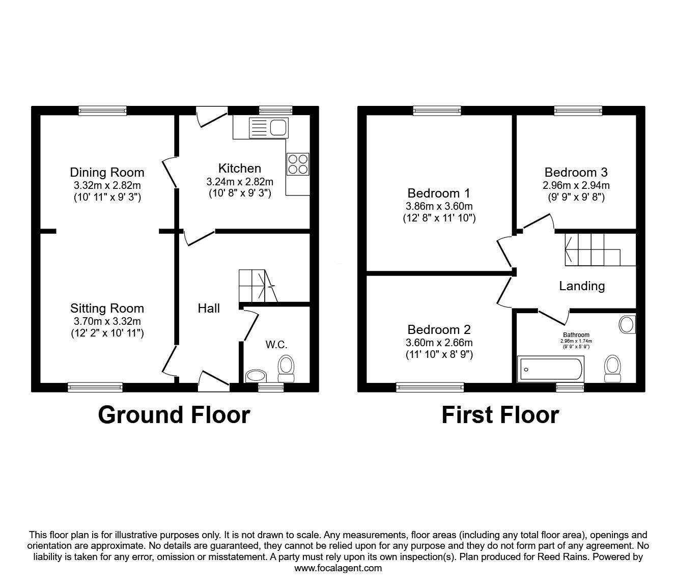 Floorplan of 3 bedroom Mid Terrace House for sale, Naburn Walk, Leeds, West Yorkshire, LS14