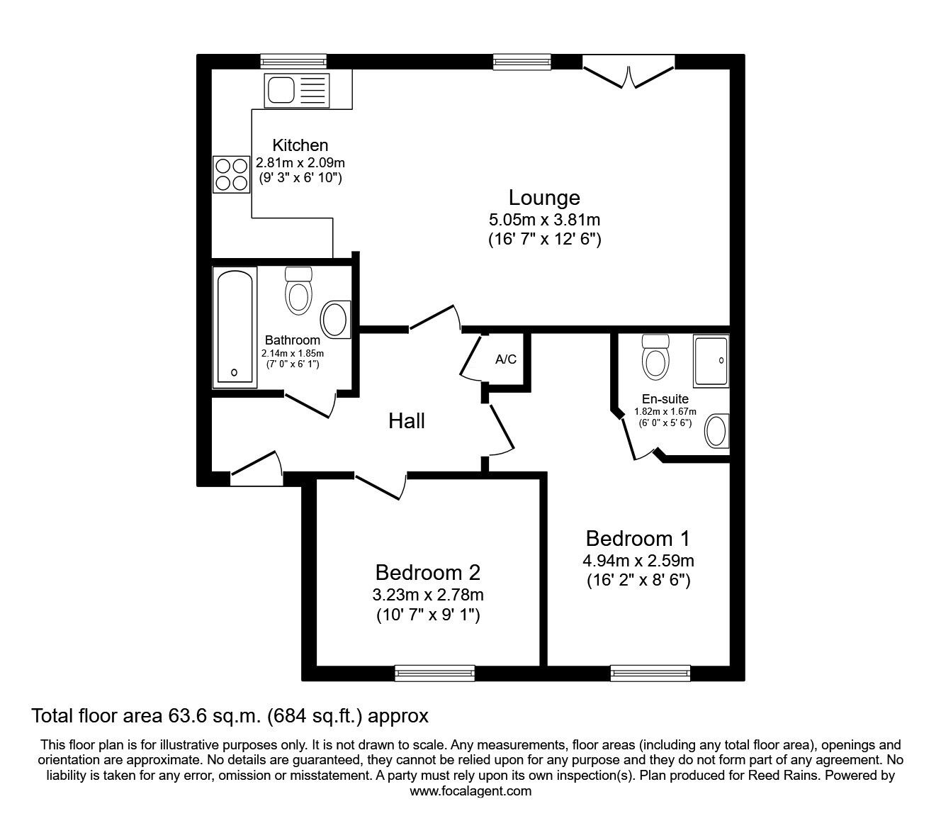 Floorplan of 2 bedroom  Flat for sale, Swarcliffe Approach, Leeds, West Yorkshire, LS14