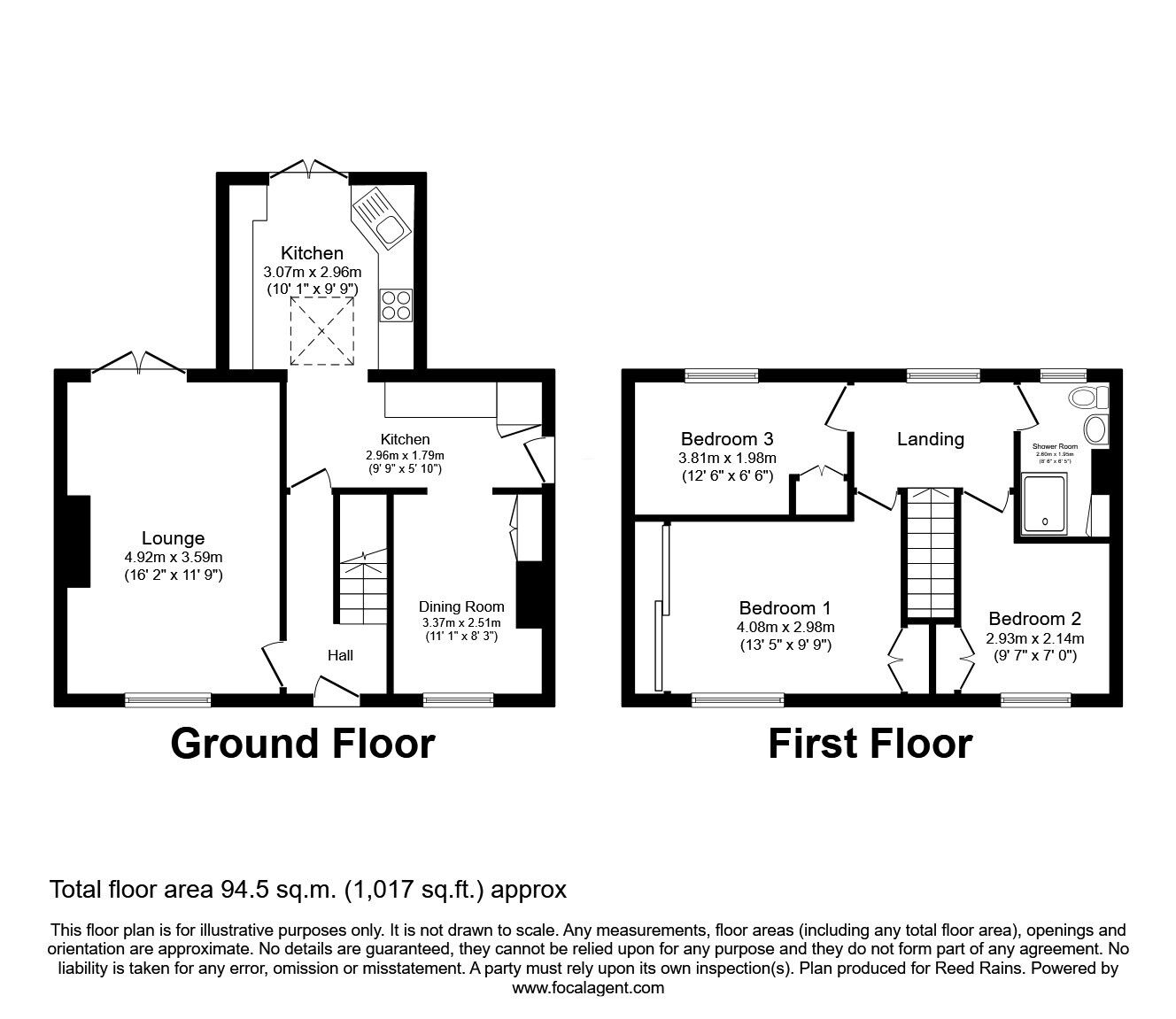Floorplan of 3 bedroom Semi Detached House for sale, Belle Vue Road, Scholes, West Yorkshire, LS15