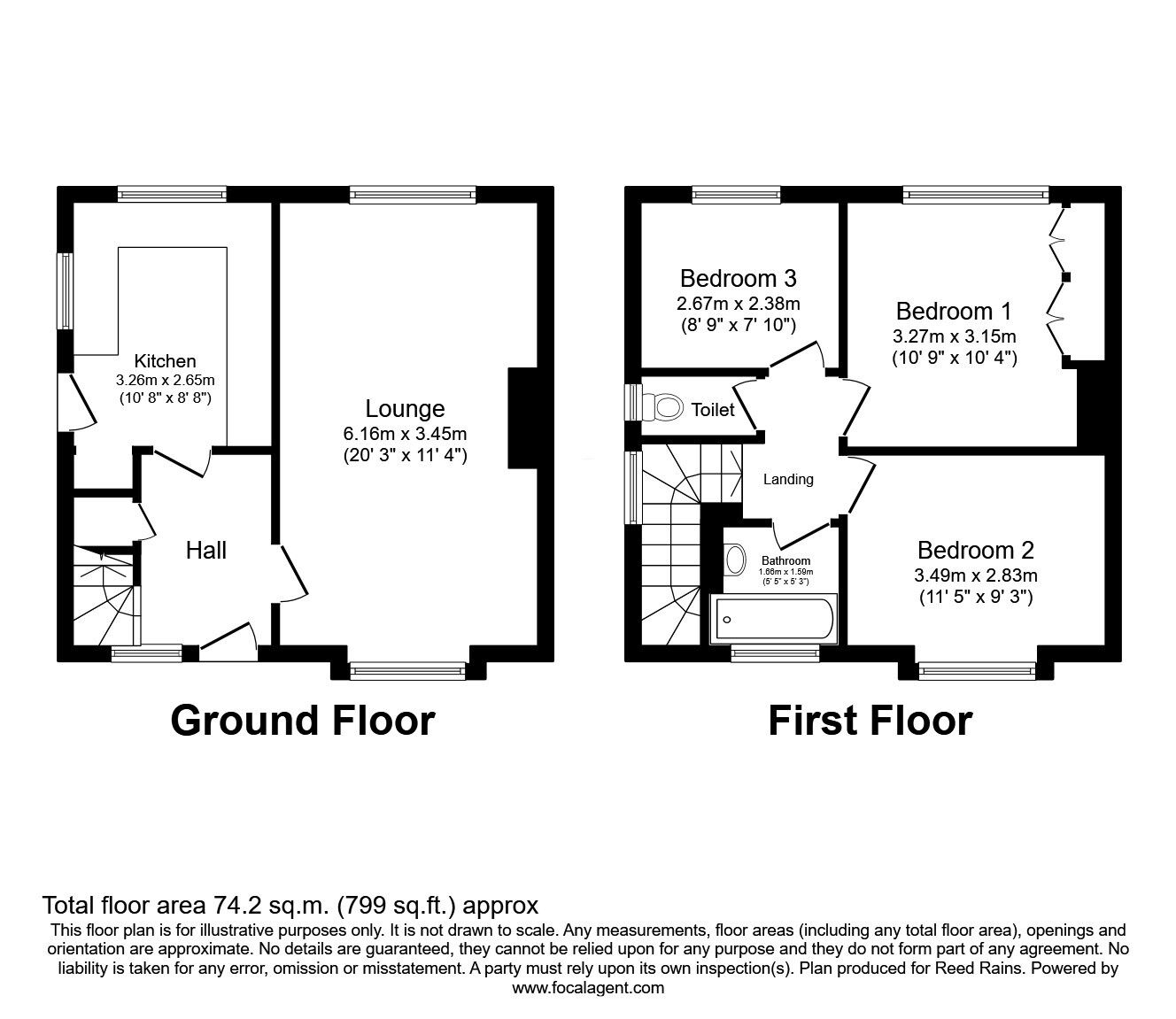 Floorplan of 3 bedroom Semi Detached House for sale, The Oval, Leeds, West Yorkshire, LS14