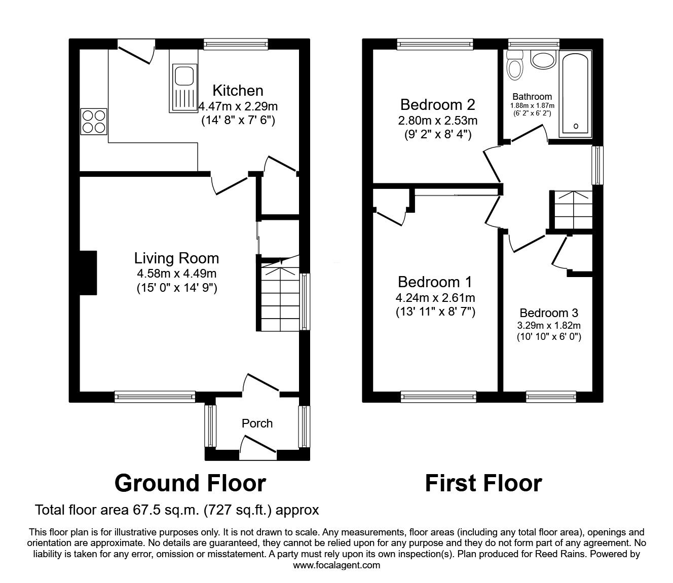 Floorplan of 3 bedroom End Terrace House for sale, Hathaway Walk, Leeds, West Yorkshire, LS14