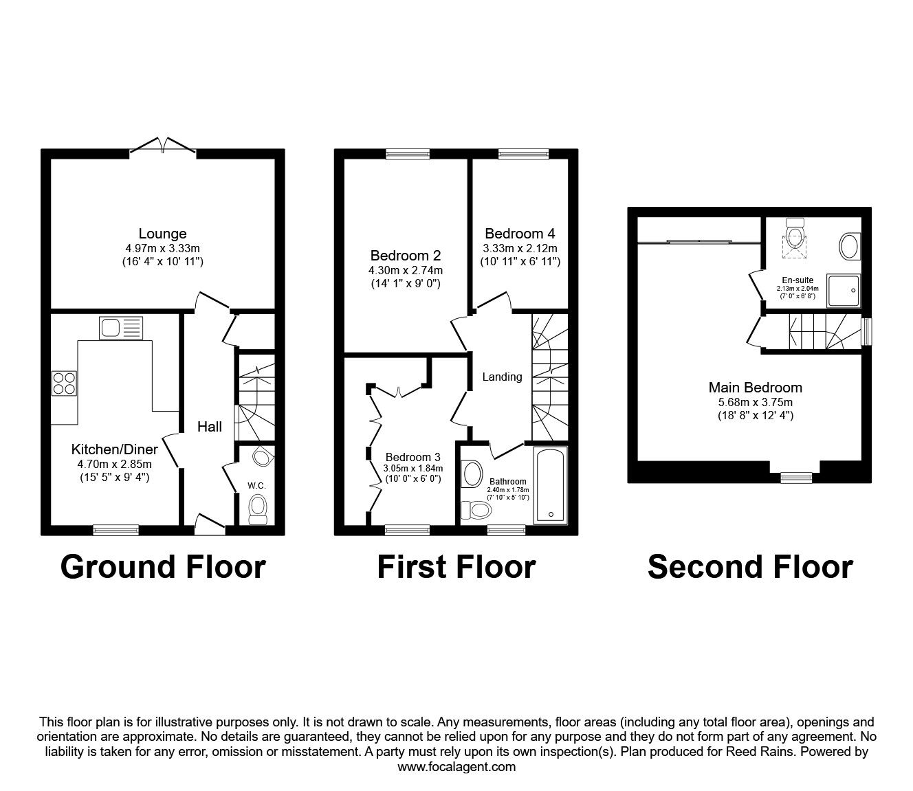 Floorplan of 4 bedroom Semi Detached House for sale, Roche Avenue, Leeds, West Yorkshire, LS14