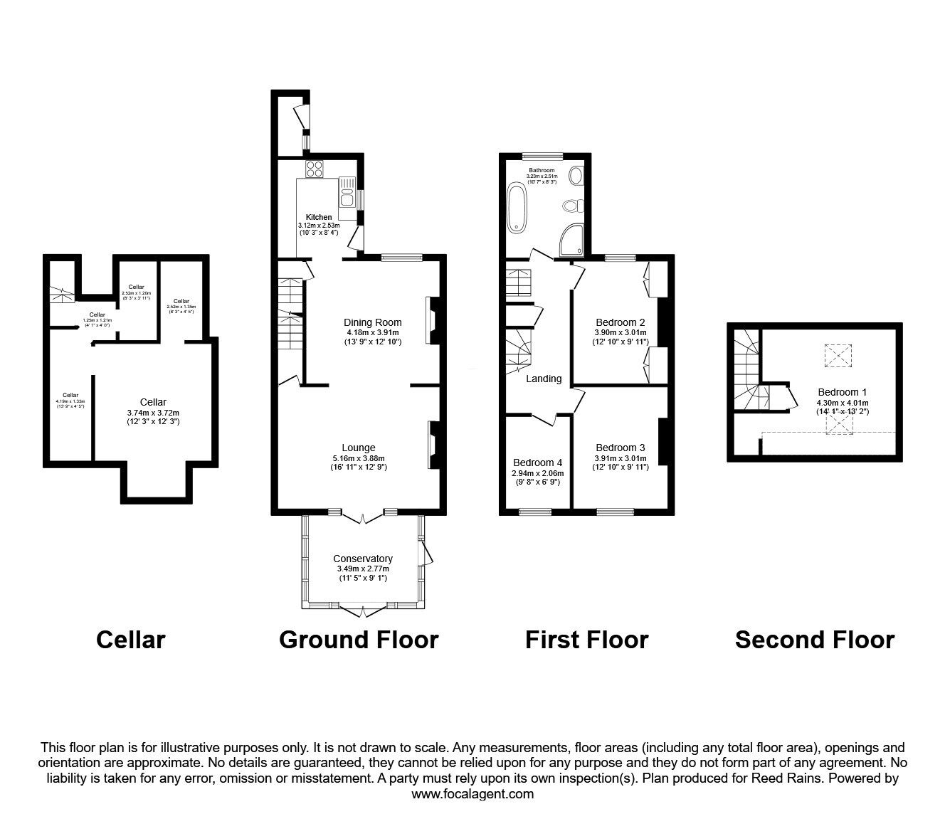 Floorplan of 4 bedroom Mid Terrace House for sale, Ashfield Terrace, West Yorkshire, LS15