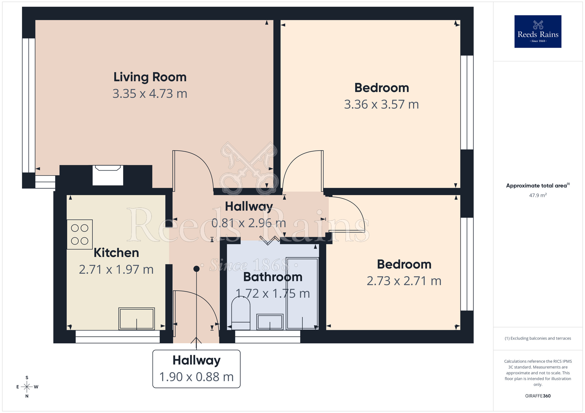 Floorplan of 2 bedroom Semi Detached Bungalow for sale, Detroit Avenue, West Yorkshire, LS15