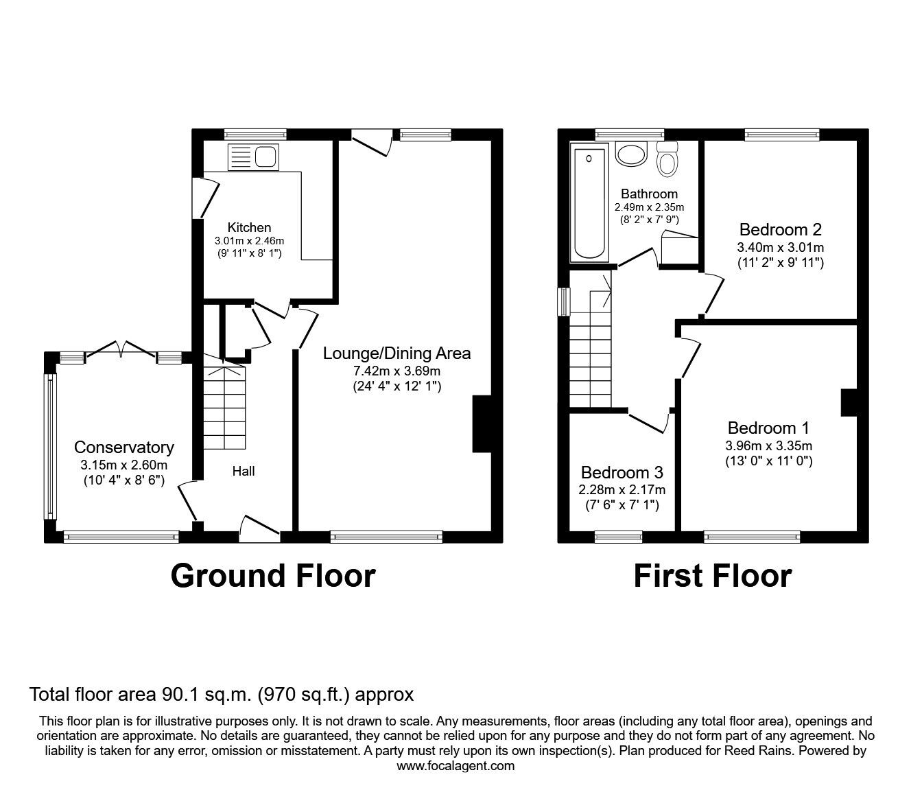 Floorplan of 3 bedroom Semi Detached House for sale, Red Hall View, Leeds, West Yorkshire, LS14
