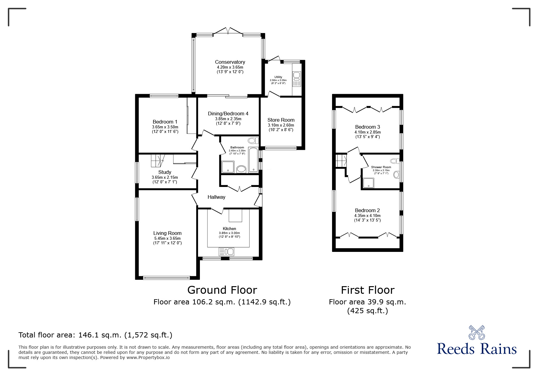 Floorplan of 4 bedroom Detached Bungalow for sale, Richmondfield Way, Barwick in Elmet, West Yorkshire, LS15