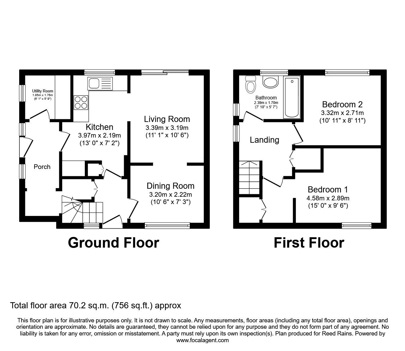 Floorplan of 2 bedroom Semi Detached House for sale, Redmire Drive, Leeds, West Yorkshire, LS14