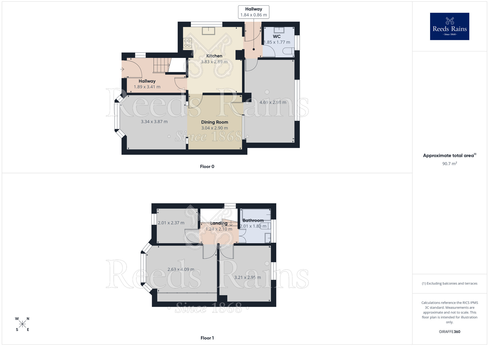 Floorplan of 3 bedroom Semi Detached House for sale, Verity View, Leeds, West Yorkshire, LS9