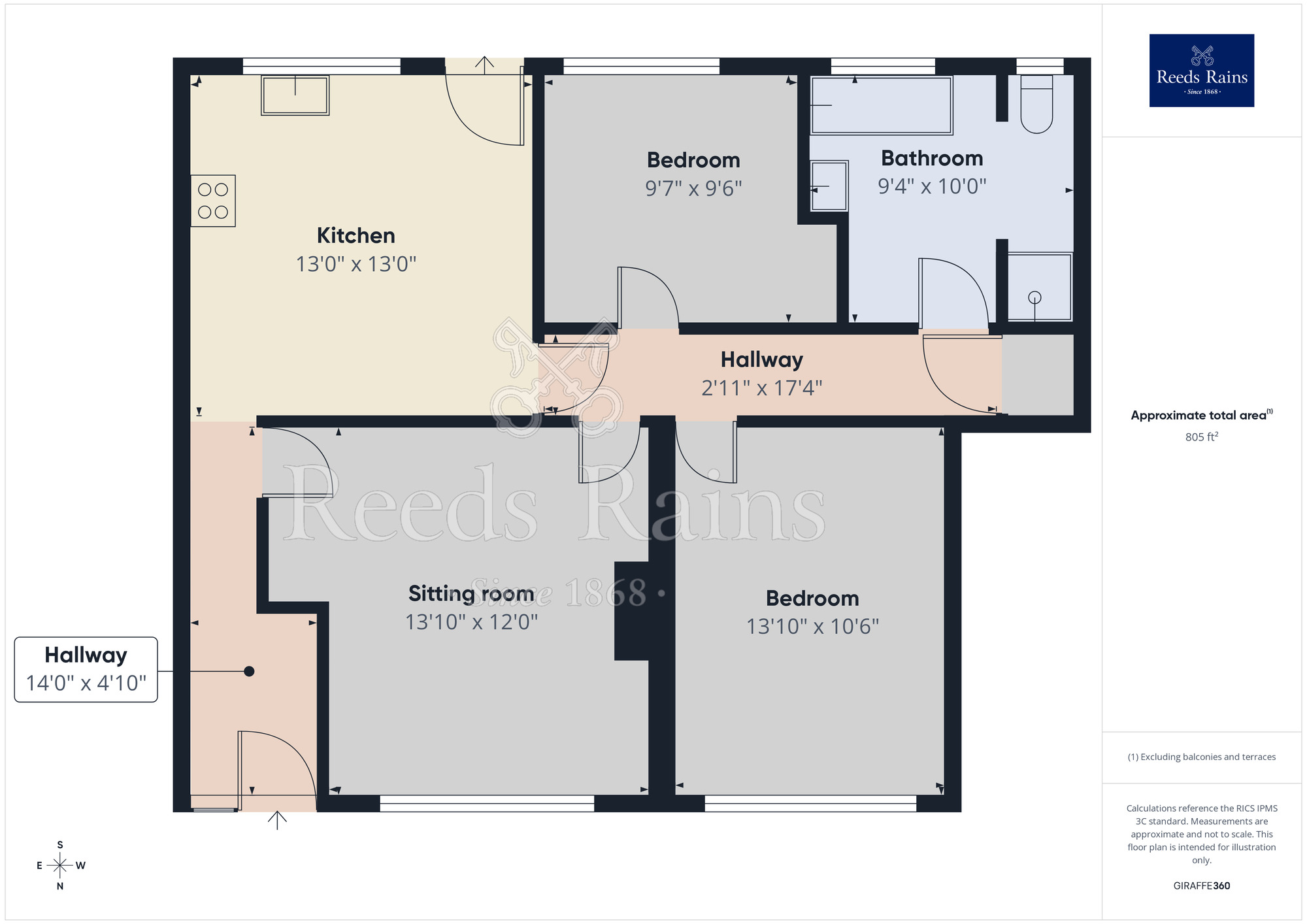 Floorplan of 2 bedroom Flat for sale, Howard Court, Leeds, West Yorkshire, LS15