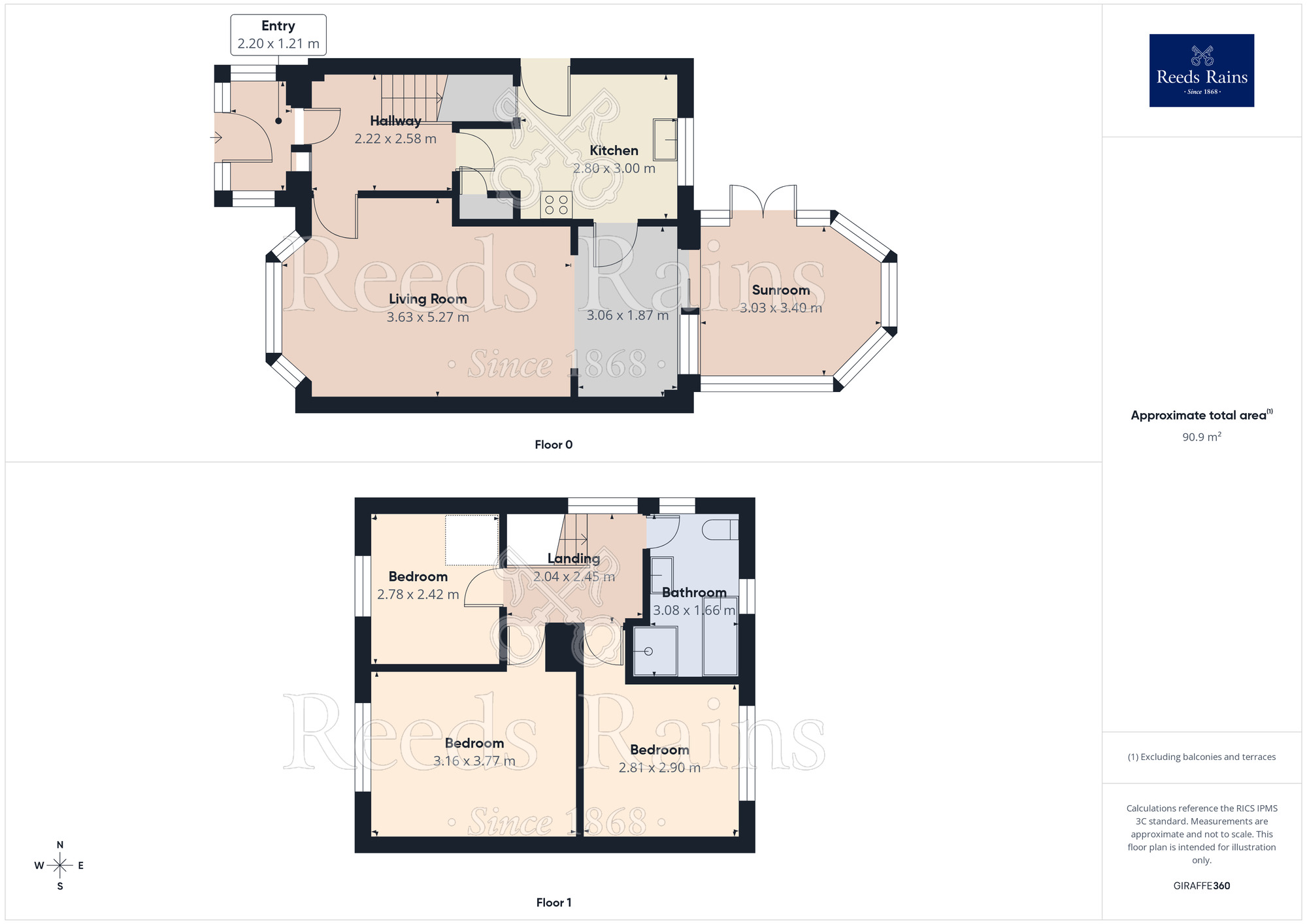 Floorplan of 3 bedroom Semi Detached House for sale, Swardale Green, Leeds, West Yorkshire, LS14