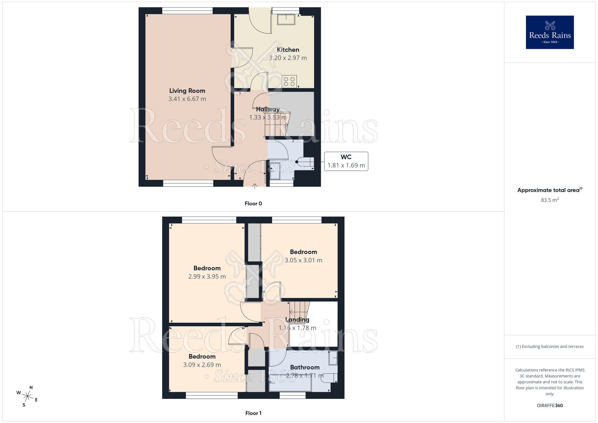 Floorplan of 3 bedroom Mid Terrace House for sale, St. Alban Approach, Leeds, West Yorkshire, LS9
