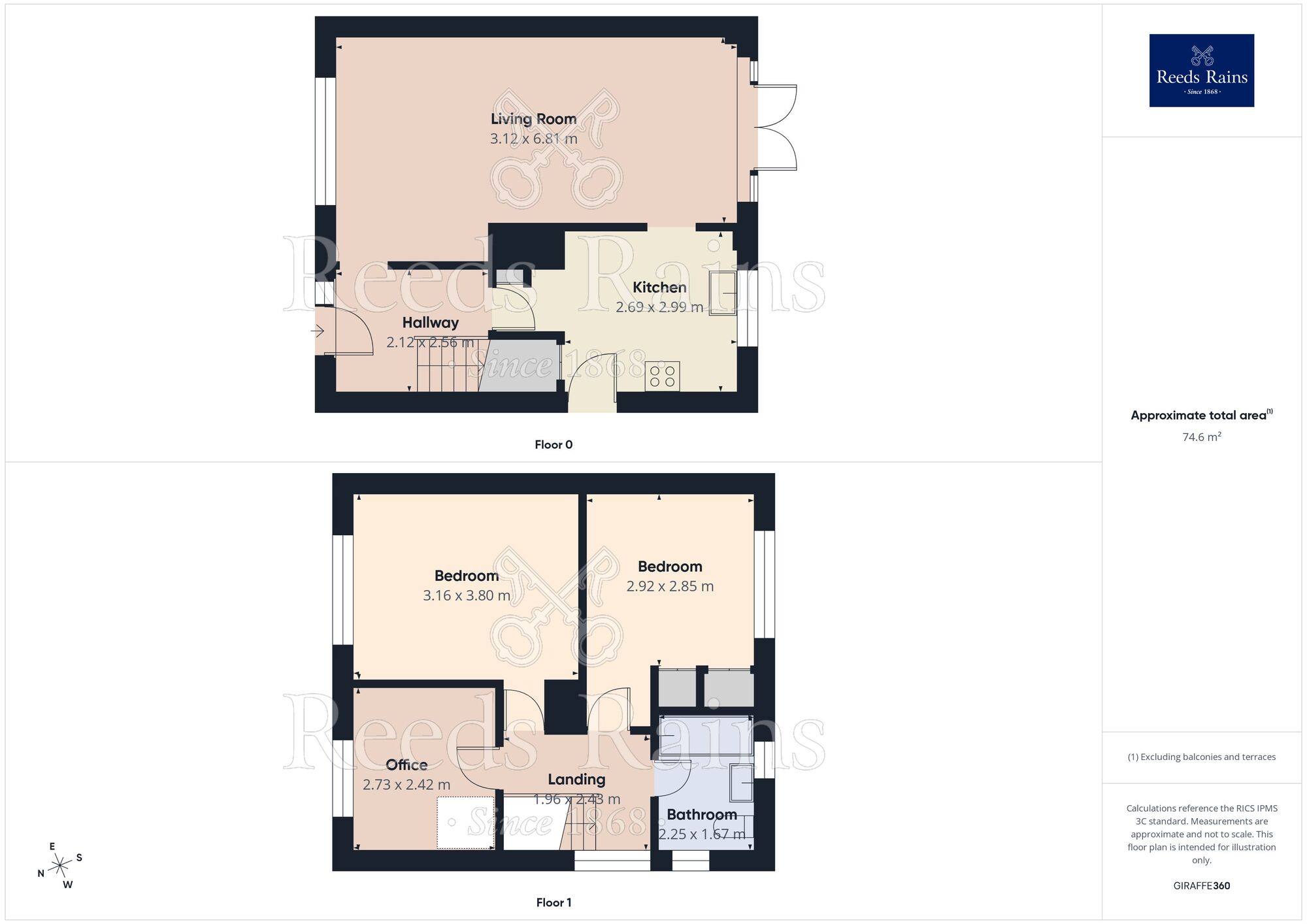 Floorplan of 3 bedroom Semi Detached House for sale, Stanks Gardens, Leeds, West Yorkshire, LS14