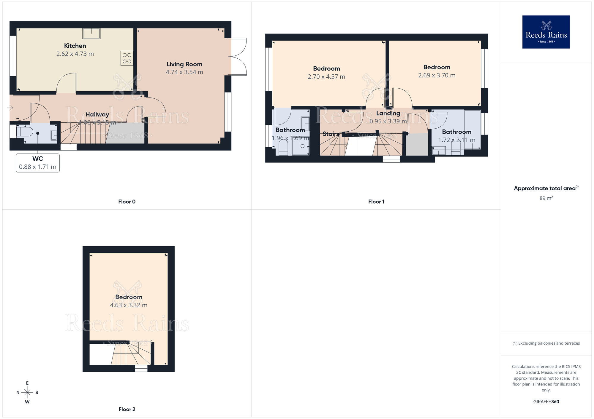 Floorplan of 3 bedroom Semi Detached House for sale, Rathmell View, Leeds, West Yorkshire, LS15