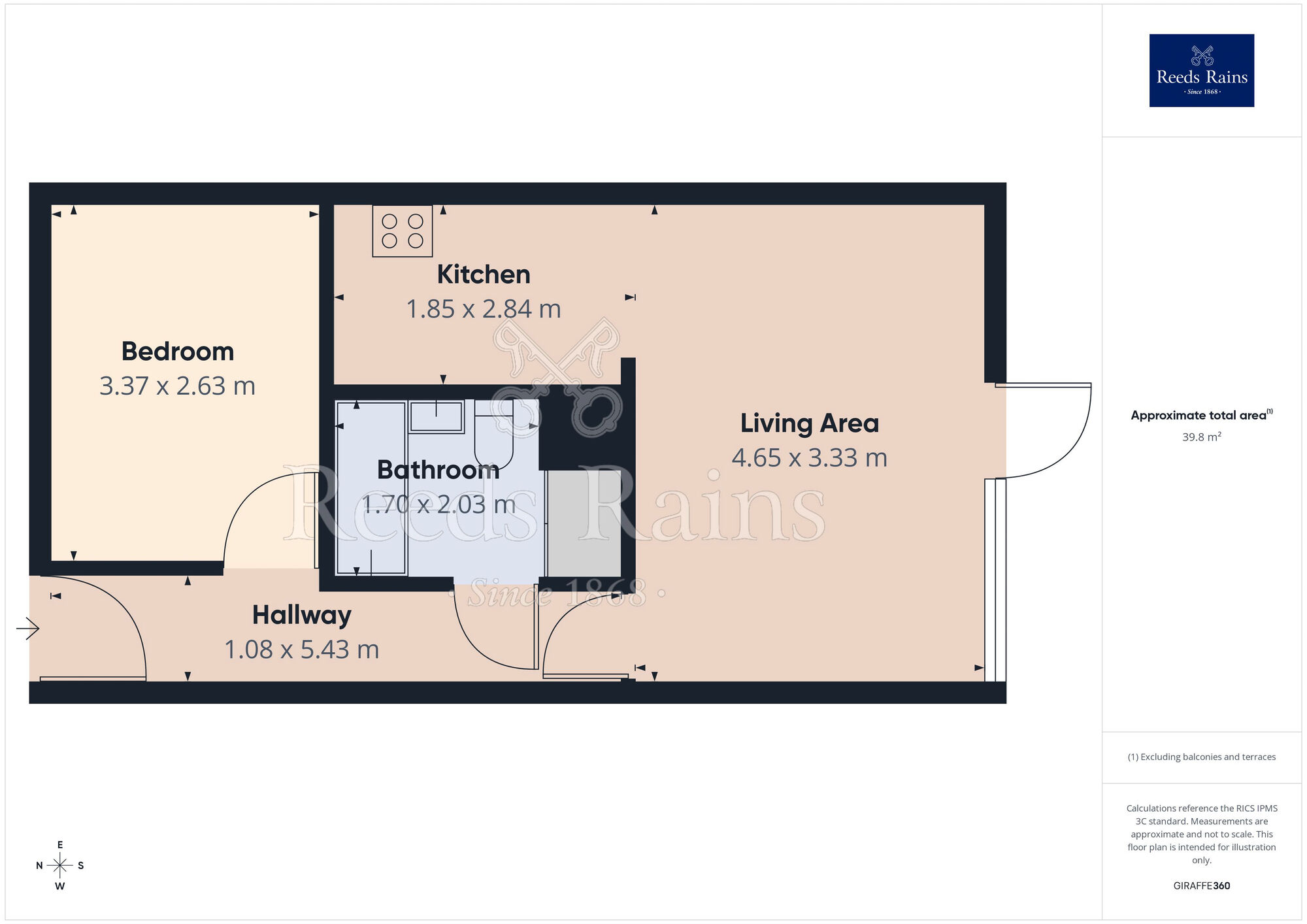 Floorplan of 1 bedroom Flat for sale, Cross York Street, Leeds, West Yorkshire, LS2