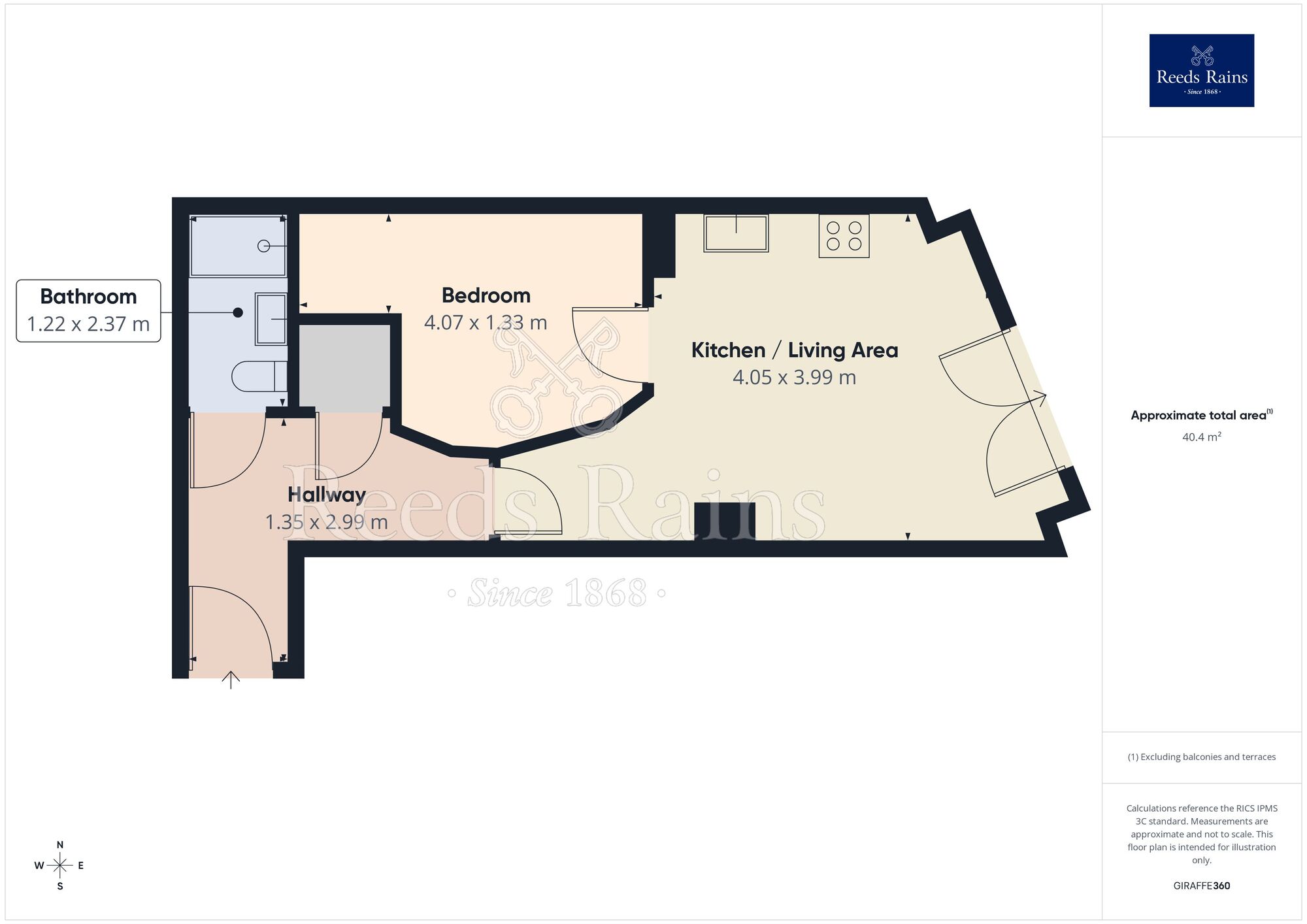 Floorplan of 1 bedroom Flat for sale, Echo Central Two, Cross Green Lane, Leeds,, LS9