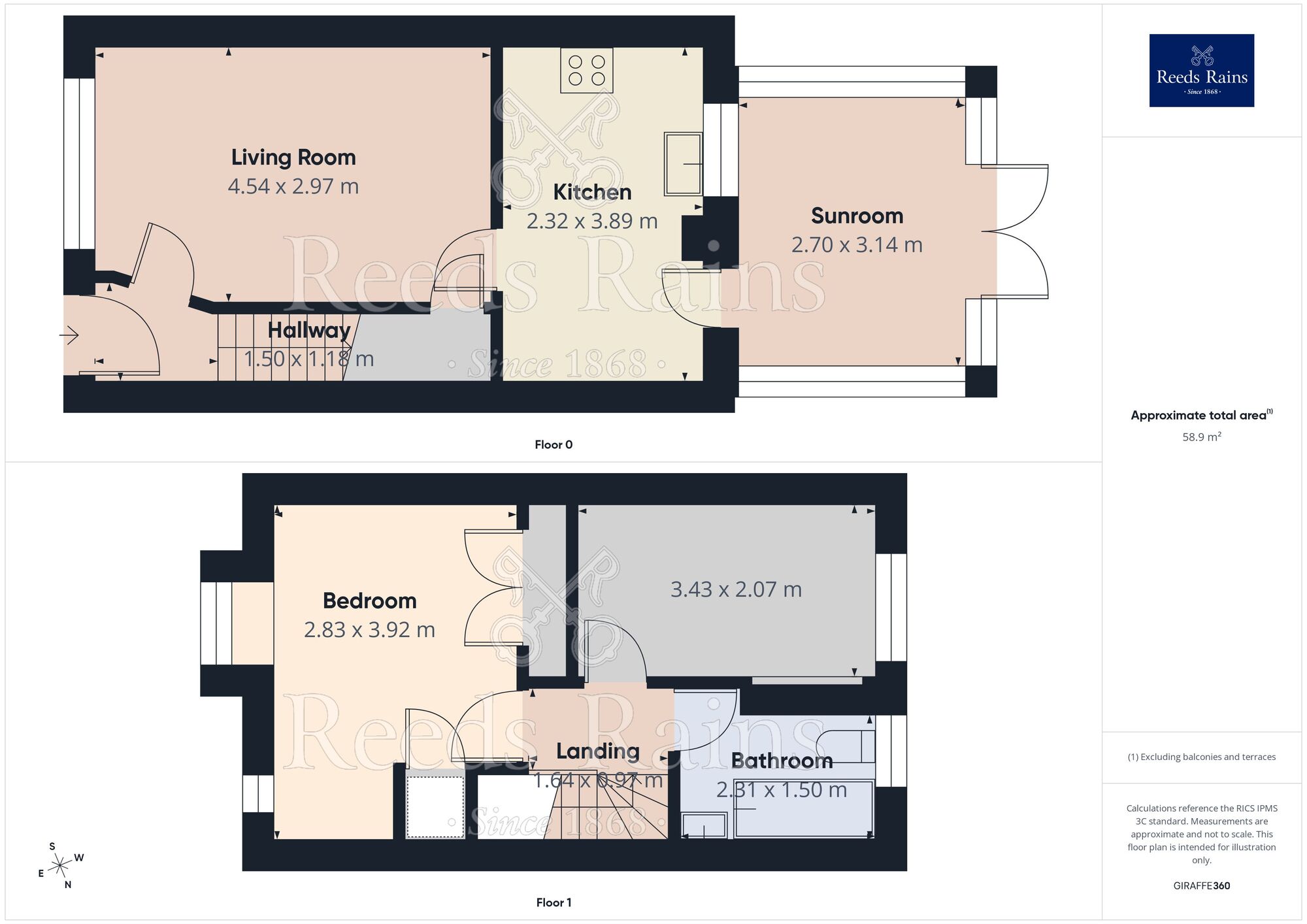 Floorplan of 2 bedroom Mid Terrace House for sale, Temple Row Close, Leeds, West Yorkshire, LS15