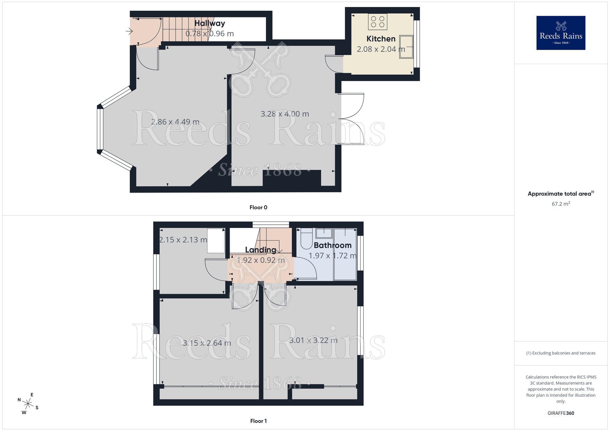 Floorplan of 3 bedroom Semi Detached House for sale, Grange Park Road, Leeds, West Yorkshire, LS8