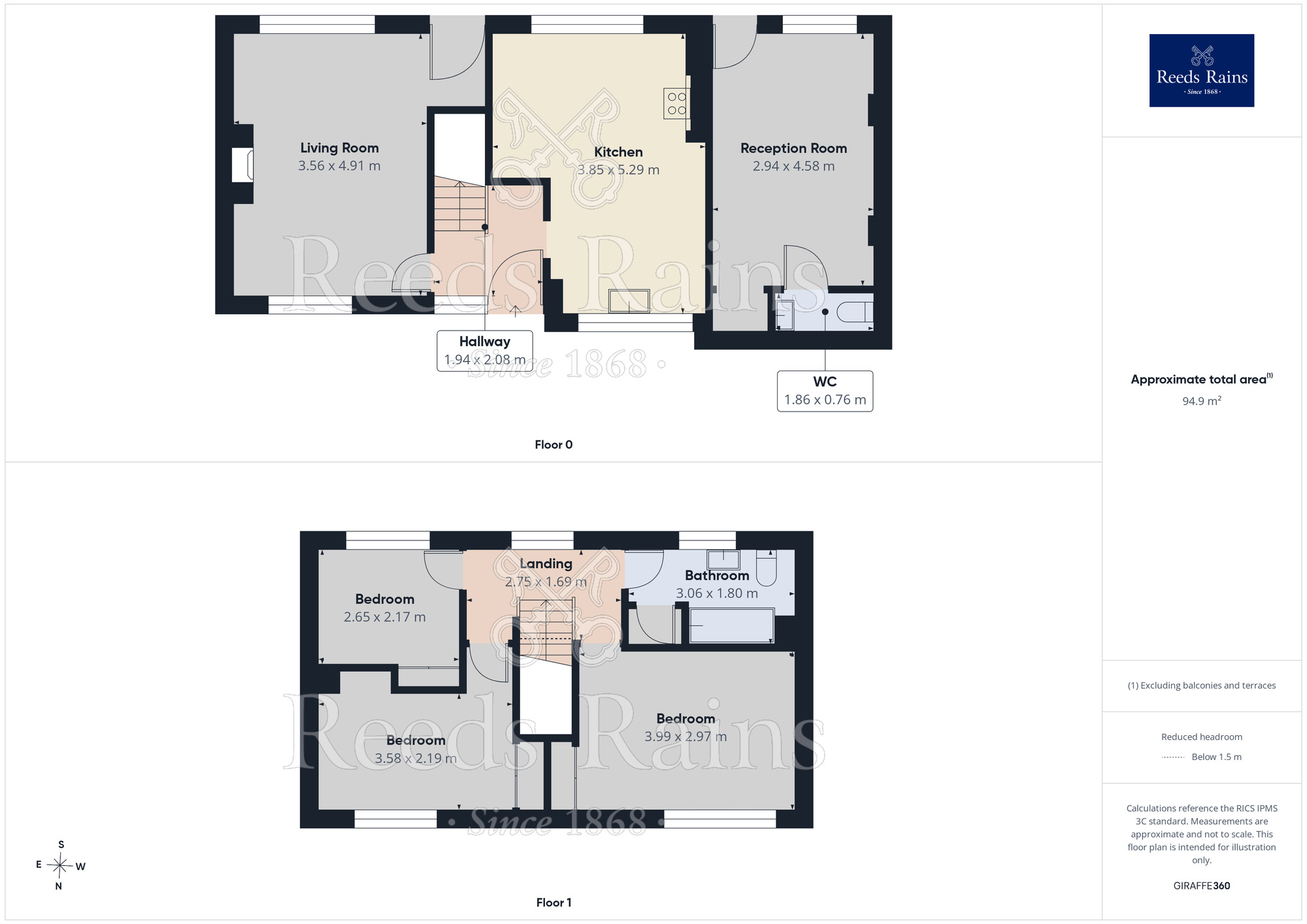 Floorplan of 3 bedroom Semi Detached House to rent, Abbotts Close, Aberford, West Yorkshire, LS25