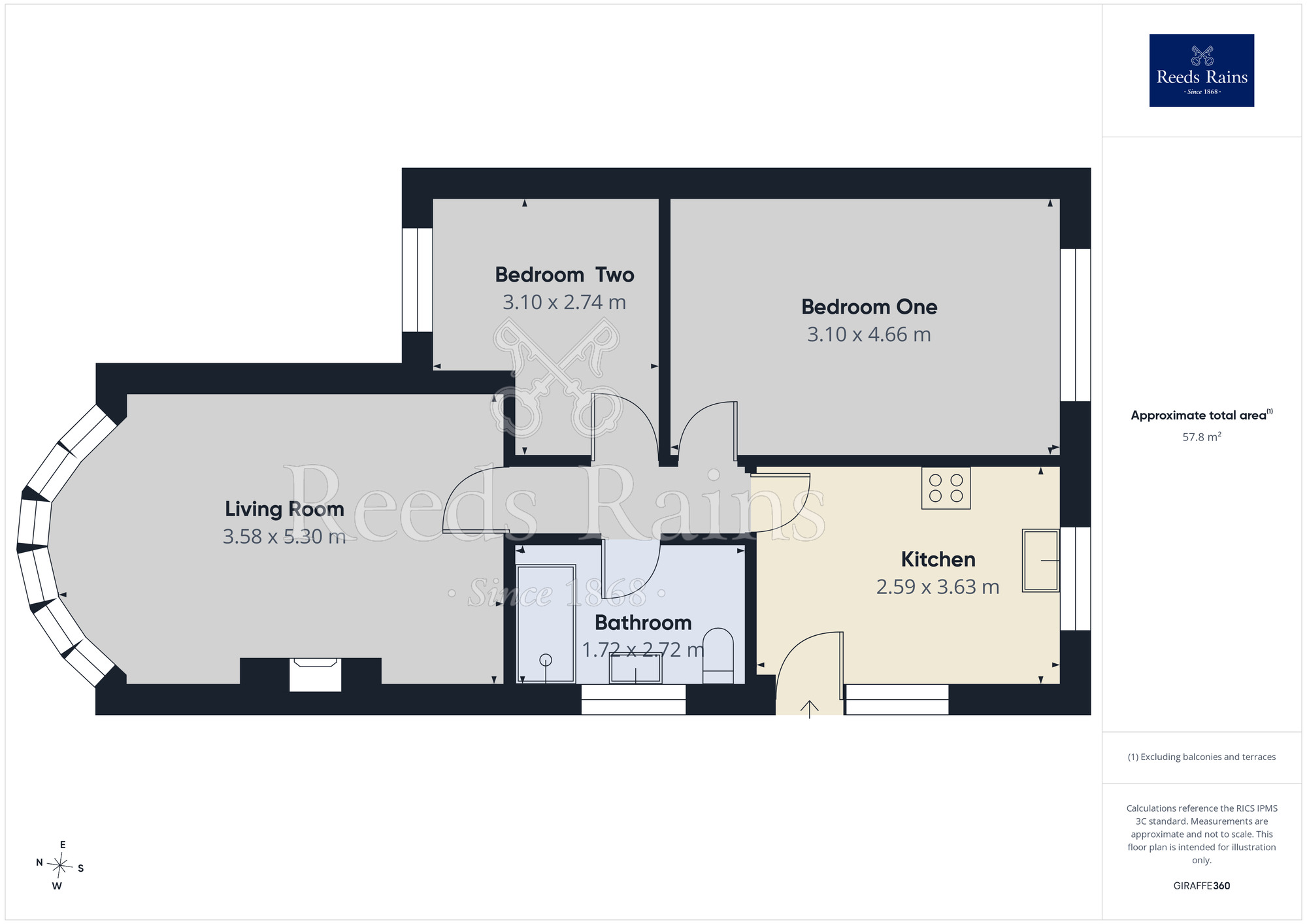 Floorplan of 2 bedroom Semi Detached Bungalow for sale, Kingswear Crescent, Leeds, West Yorkshire, LS15