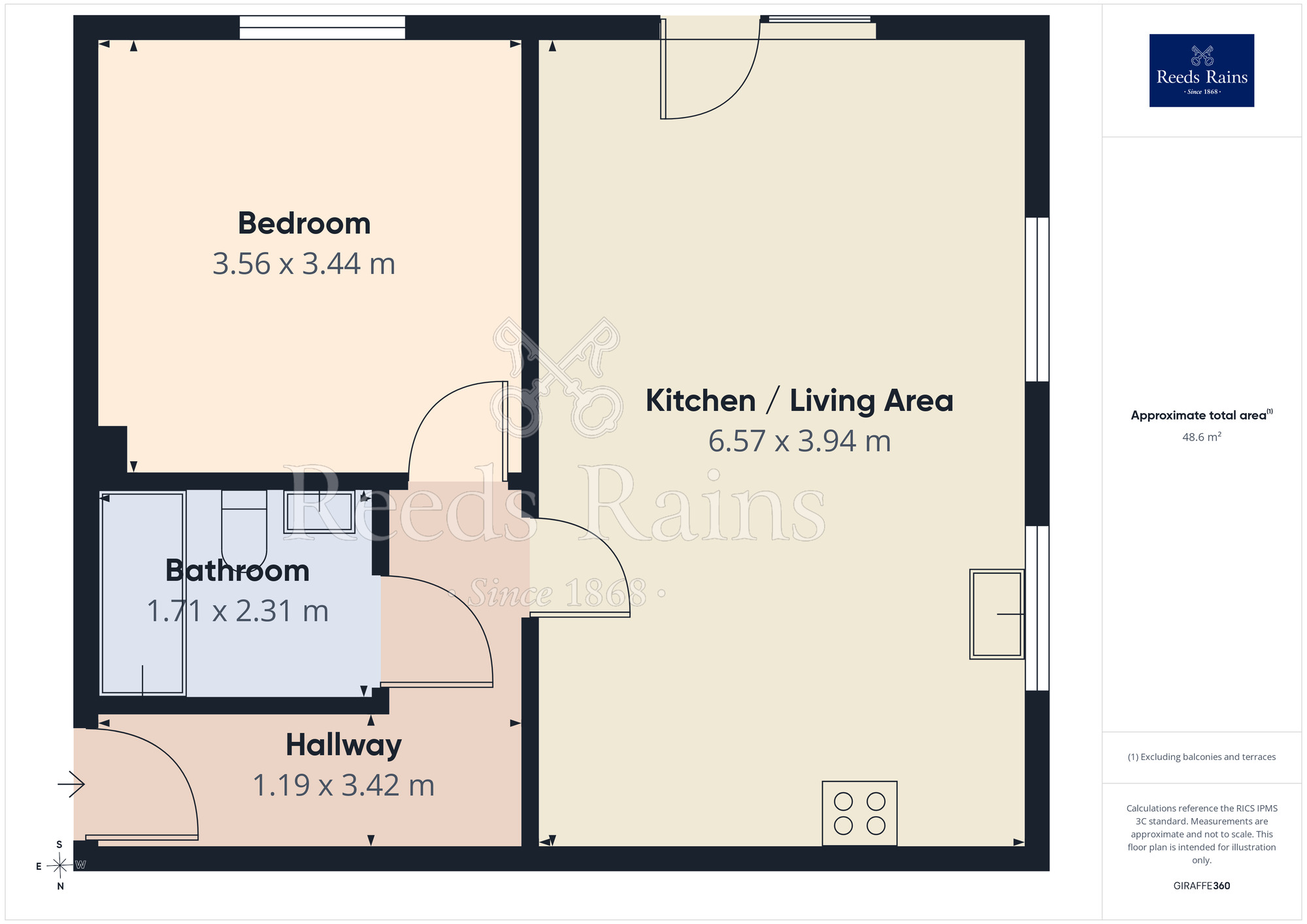Floorplan of 1 bedroom Flat for sale, Holly Way, Leeds, West Yorkshire, LS14