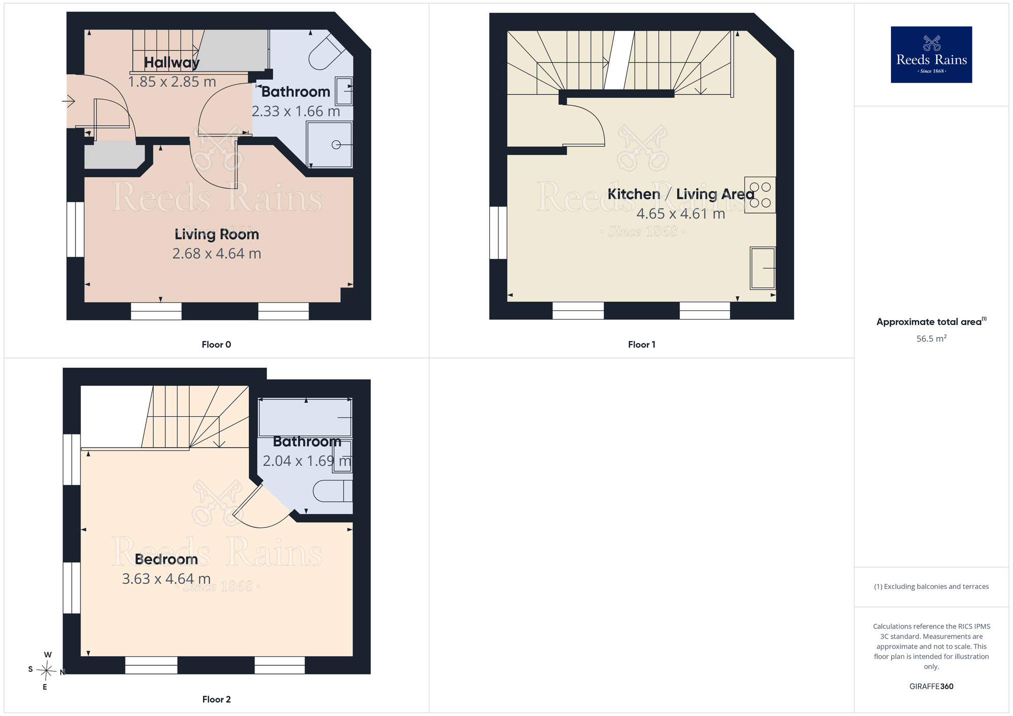Floorplan of 2 bedroom House for sale, Iris Crescent, Seacroft, West Yorkshire, LS14