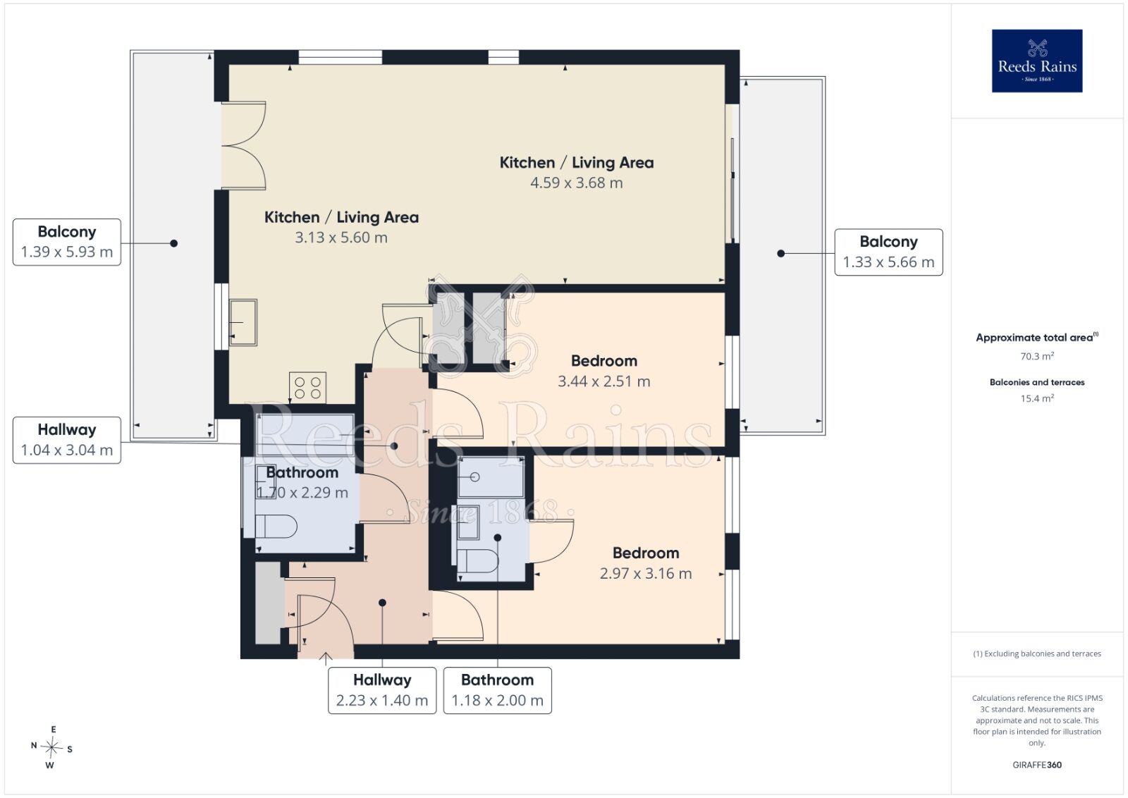 Floorplan of 2 bedroom Flat for sale, Brodsworth Close, Leeds, West Yorkshire, LS15