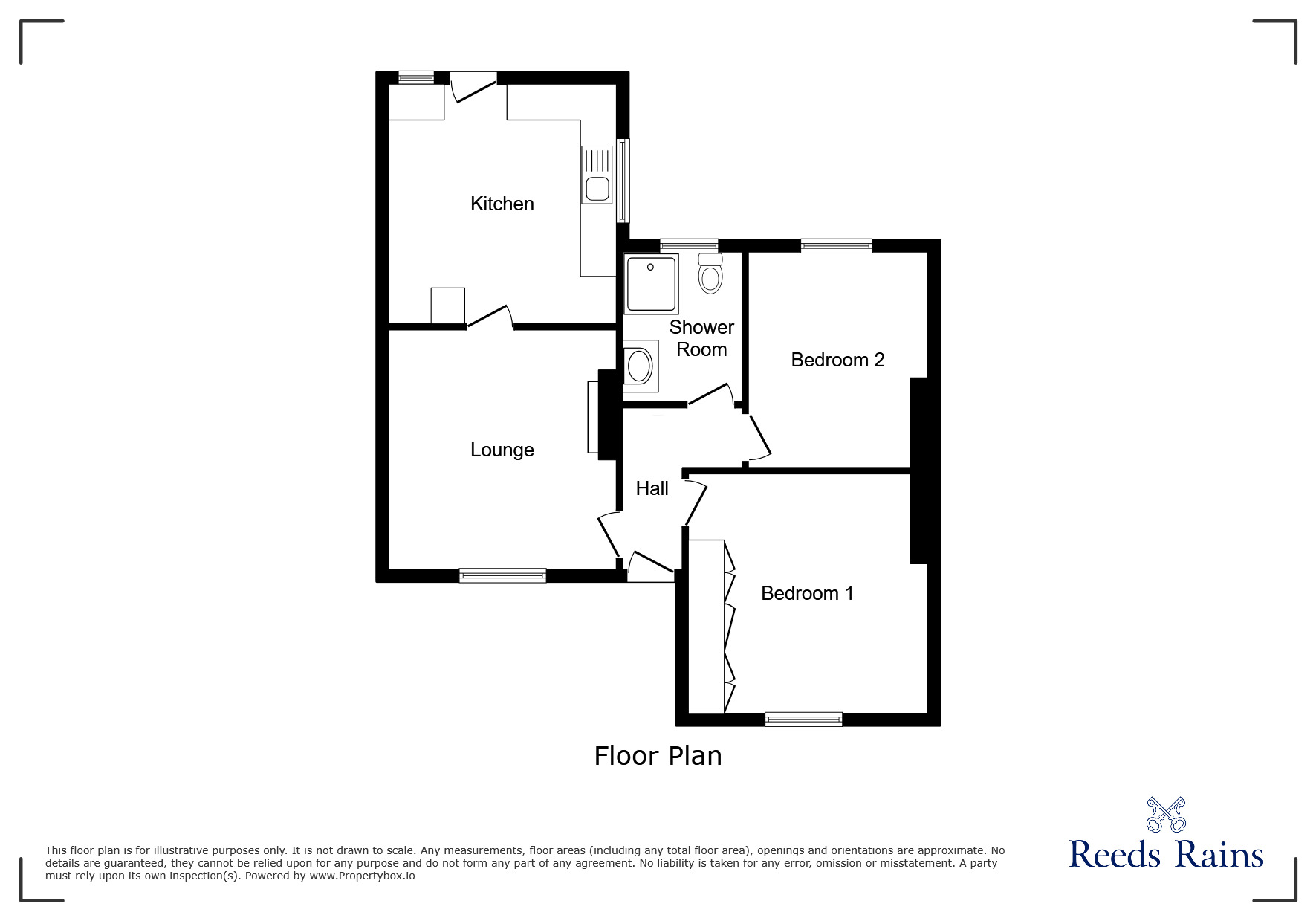 Floorplan of 2 bedroom Semi Detached Bungalow to rent, Wear Crescent, Great Lumley, County Durham, DH3