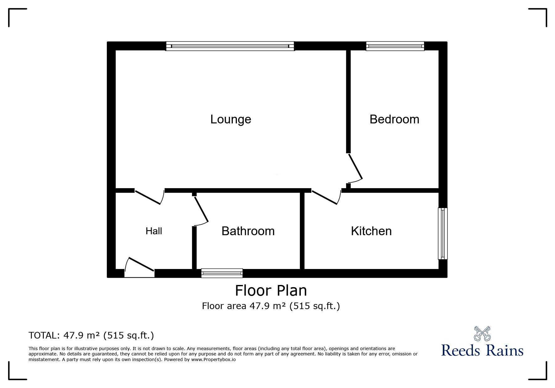 Floorplan of 1 bedroom Flat to rent, Knaresdale, Birtley, County Durham, DH3