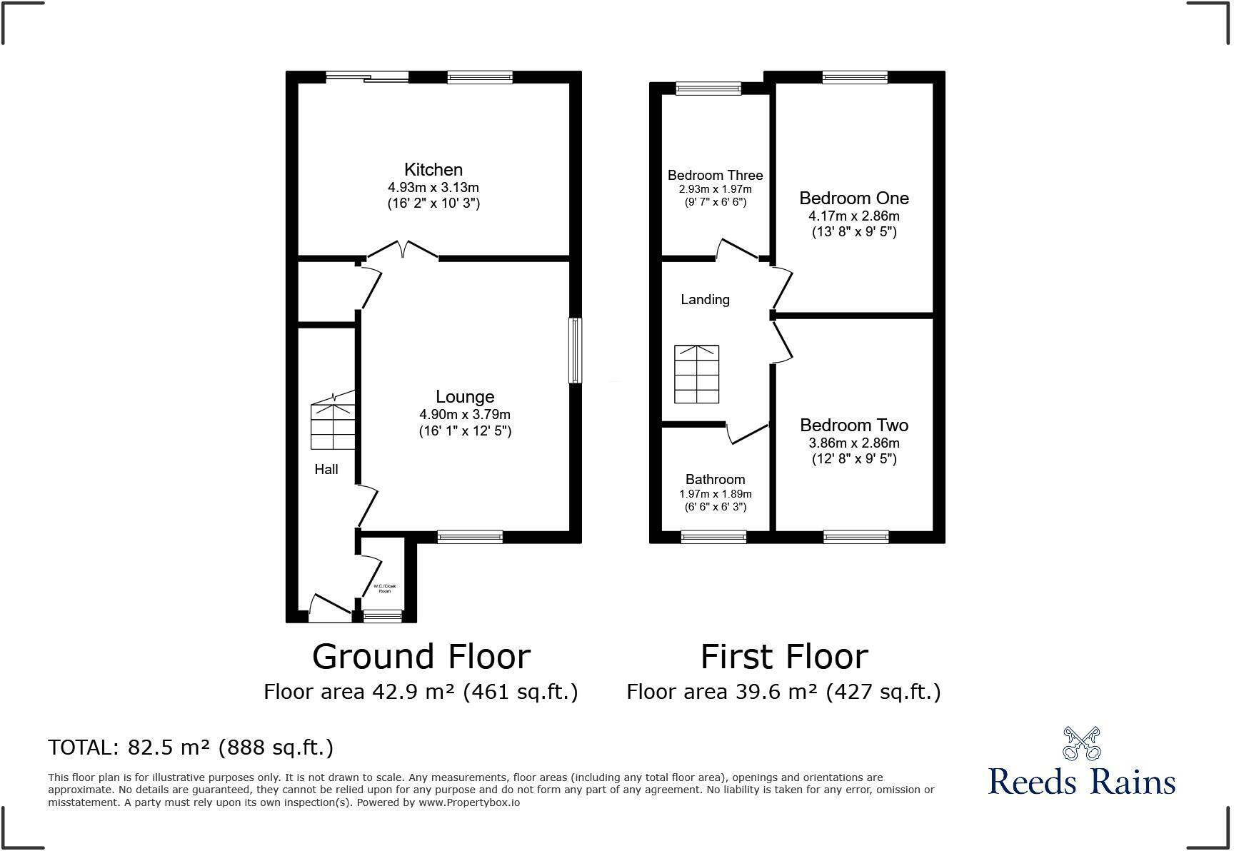 Floorplan of 3 bedroom Mid Terrace House for sale, Poets Drive, Pelton Fell, Durham, DH2