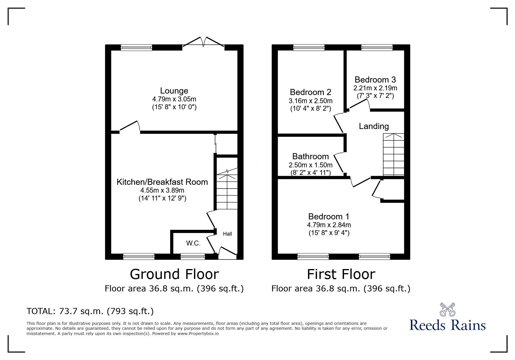 Floorplan of 3 bedroom Semi Detached House for sale, Ivyway, Pelton, Chester Le Street, DH2