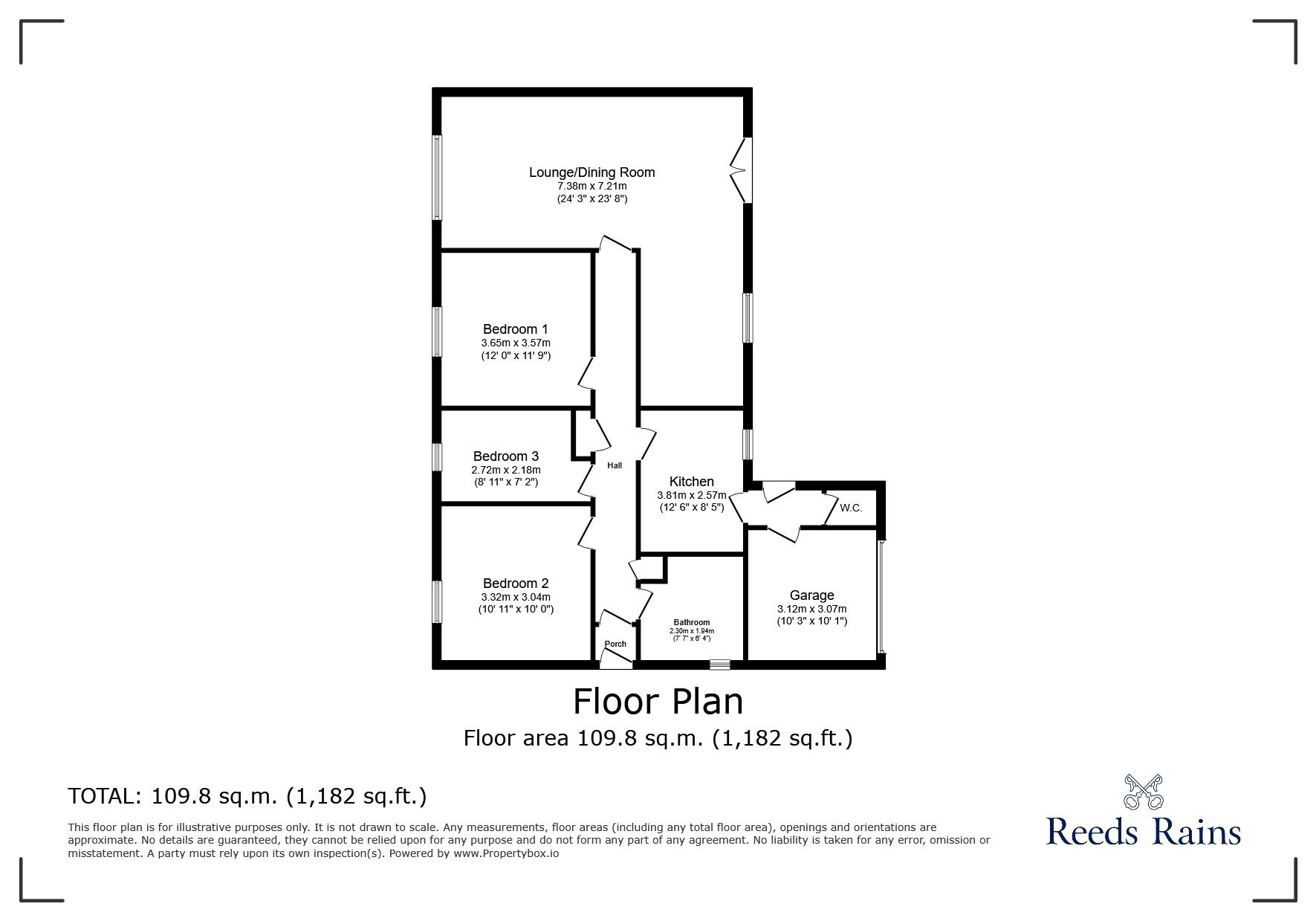 Floorplan of 3 bedroom Detached Bungalow for sale, Castle Close, Chester Le Street, Durham, DH3