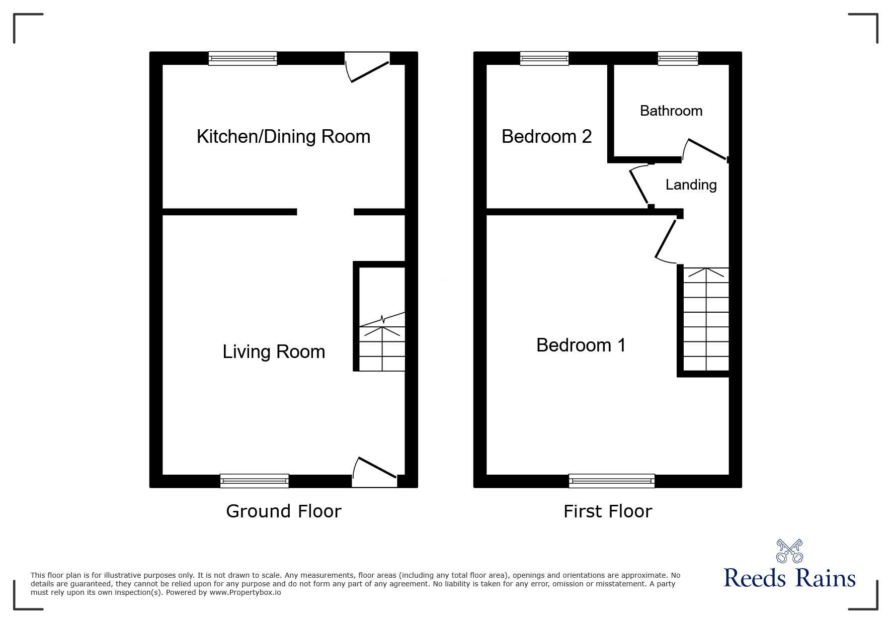 Floorplan of 2 bedroom Mid Terrace House to rent, Baden Street, Chester Le Street, Durham, DH3