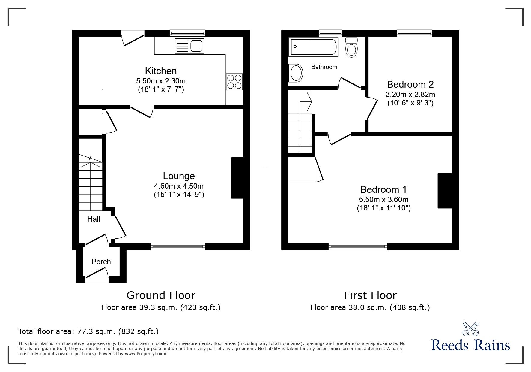 Floorplan of 2 bedroom Mid Terrace House for sale, Laurel Crescent, Pelton, Durham, DH2